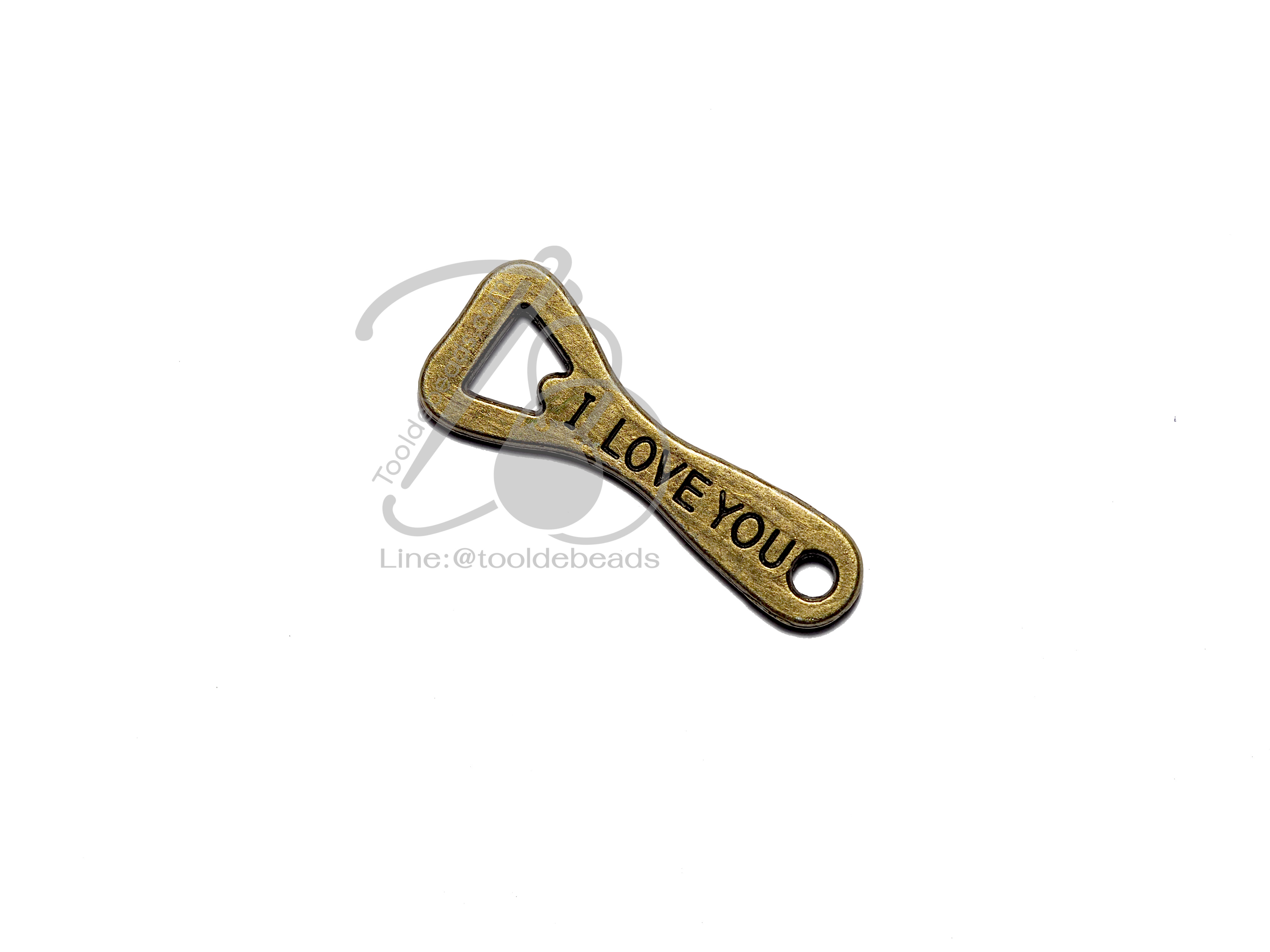 จี้เหล็ก 444 11*28มม. ลายที่เปิดขวด สีสนิม (1 ชิ้น) SKU-06020