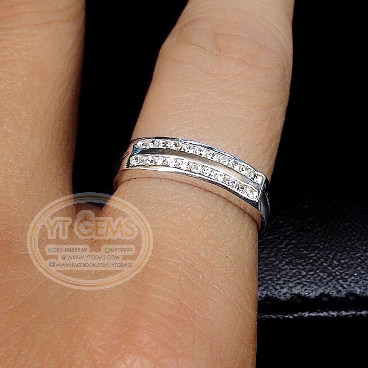 แหวนเพชร แหวนเงินแท้92.5% ชุบทองคำขาว เพชรSwiss YTG-6410 YTGEMS