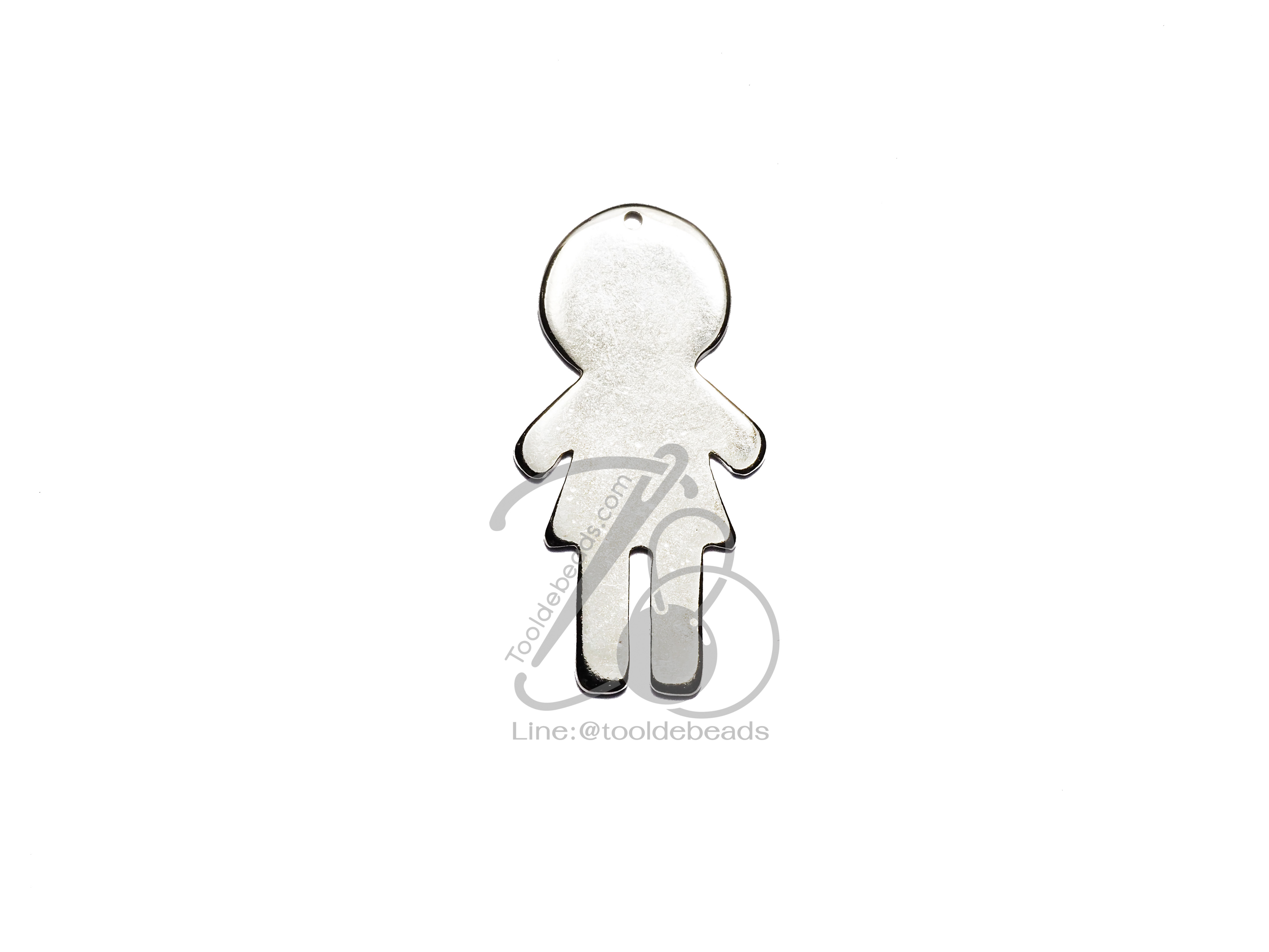 จี้เหล็ก 479 17*32มม. ลายผู้หญิง สีเงิน (1 ชิ้น) SKU-06054