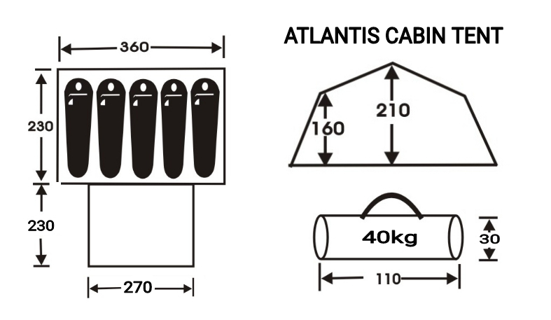 CASTLE CAMP ATLANTIS CANVAS Cabin Tent with Terrace