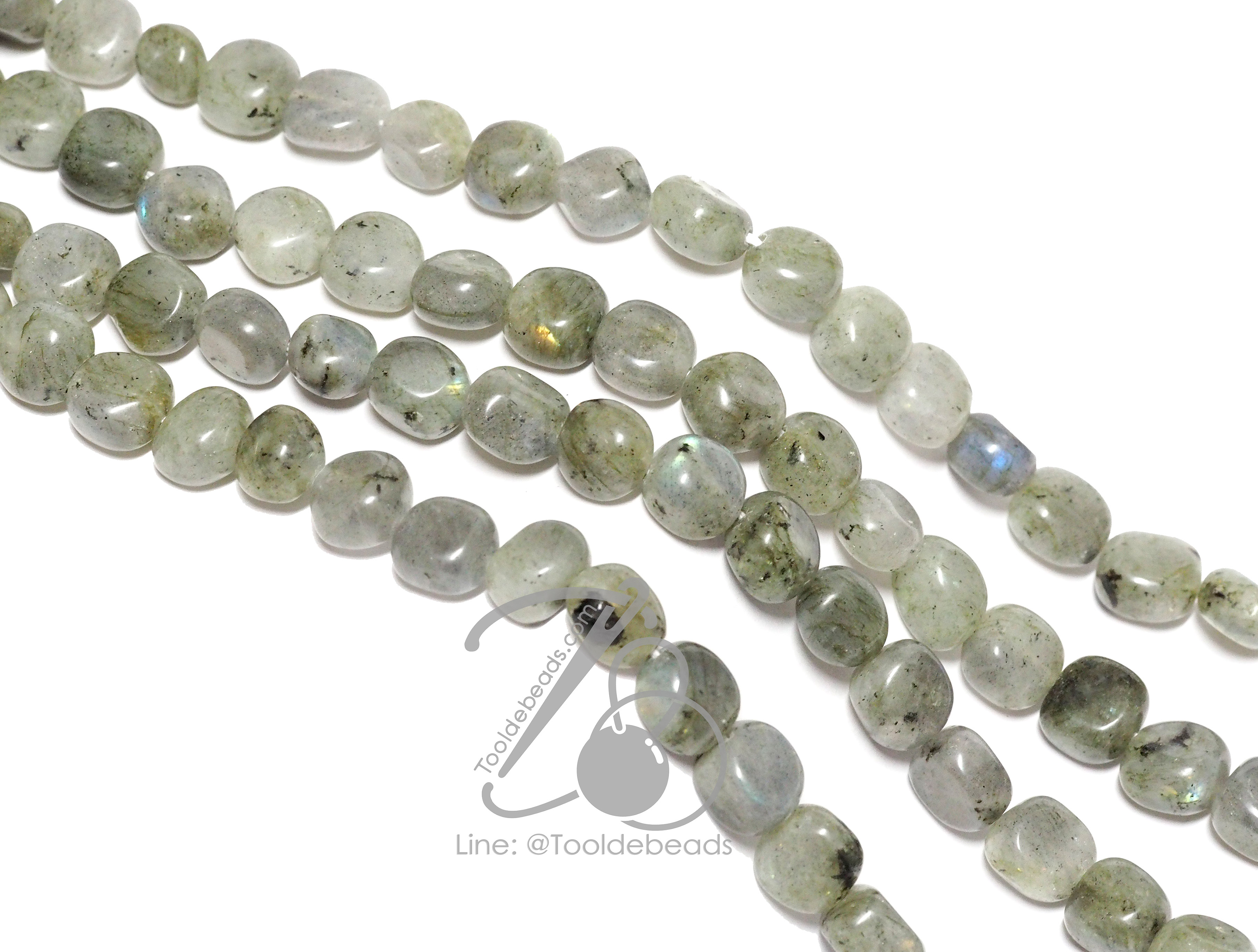 หิน Labradorite 10มม. หินไร้ทรง (38 เม็ด) SKU-14640