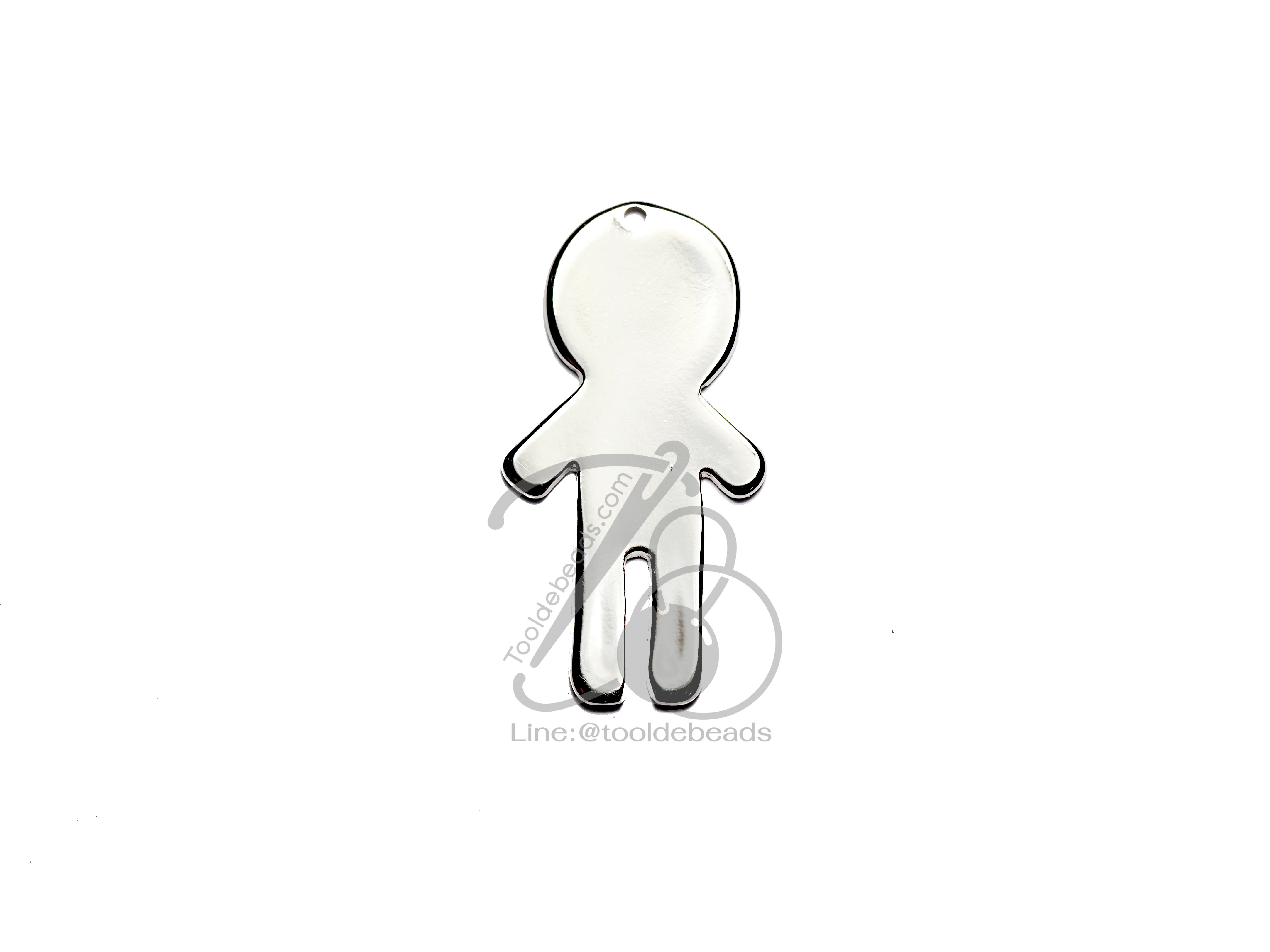 จี้เหล็ก 478 17*32มม. ลายผู้ชายเกลี้ยง สีเงิน (1 ชิ้น) SKU-06053