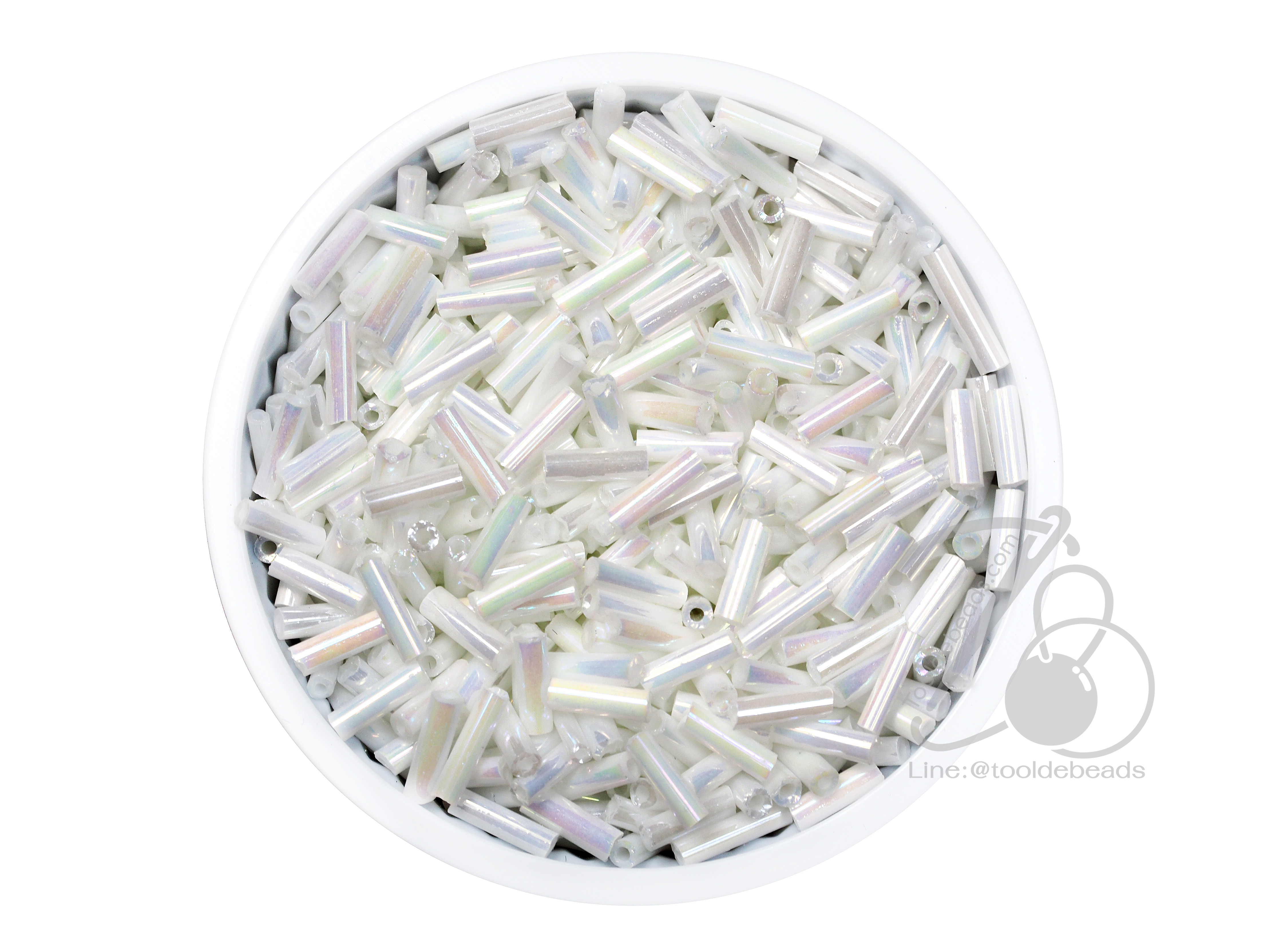 ปล้องยาว โทนมุกด้าน สีขาว (100 กรัม) SKU-03508