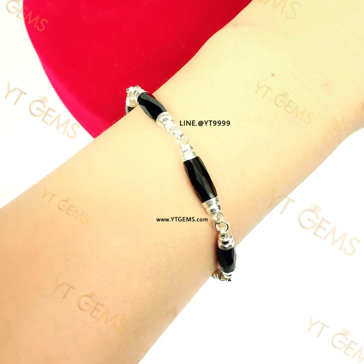 สร้อยข้อมือนิลแท้ สร้อยข้อมือเงินแท้ พลอยนิลแท้ 4 มม. YTG-11570 YTGEMS