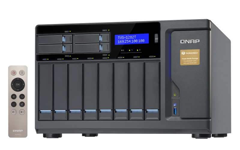 TVS-1282T High-performance Thunderbolt™ 2 Turbo vNAS: tiered storage, application-based partitioning and network traffic distribution
