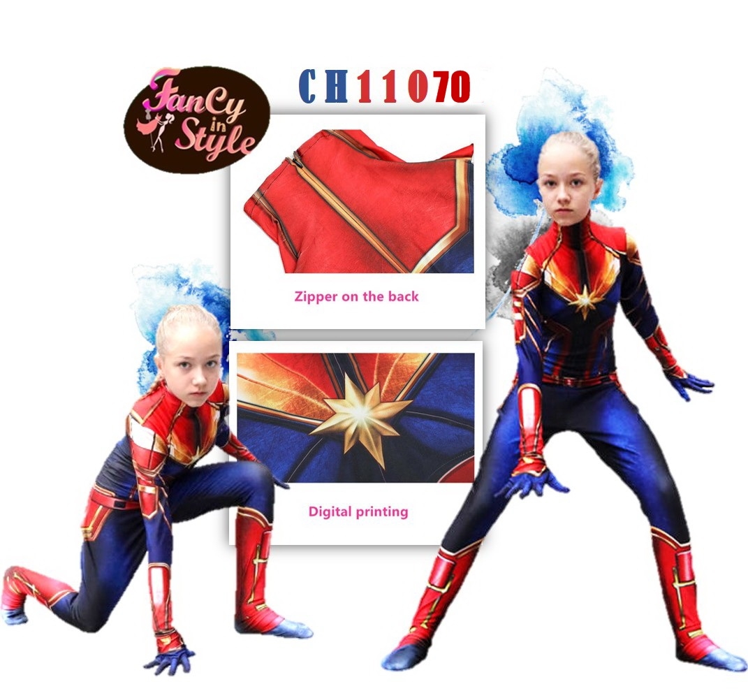 Children Costume ชุดแฟนซีสำหรับคุณหนู/Captain Marvel Costume for girls/ชุดคอสเพลย์กัปตันมาร์เวล
