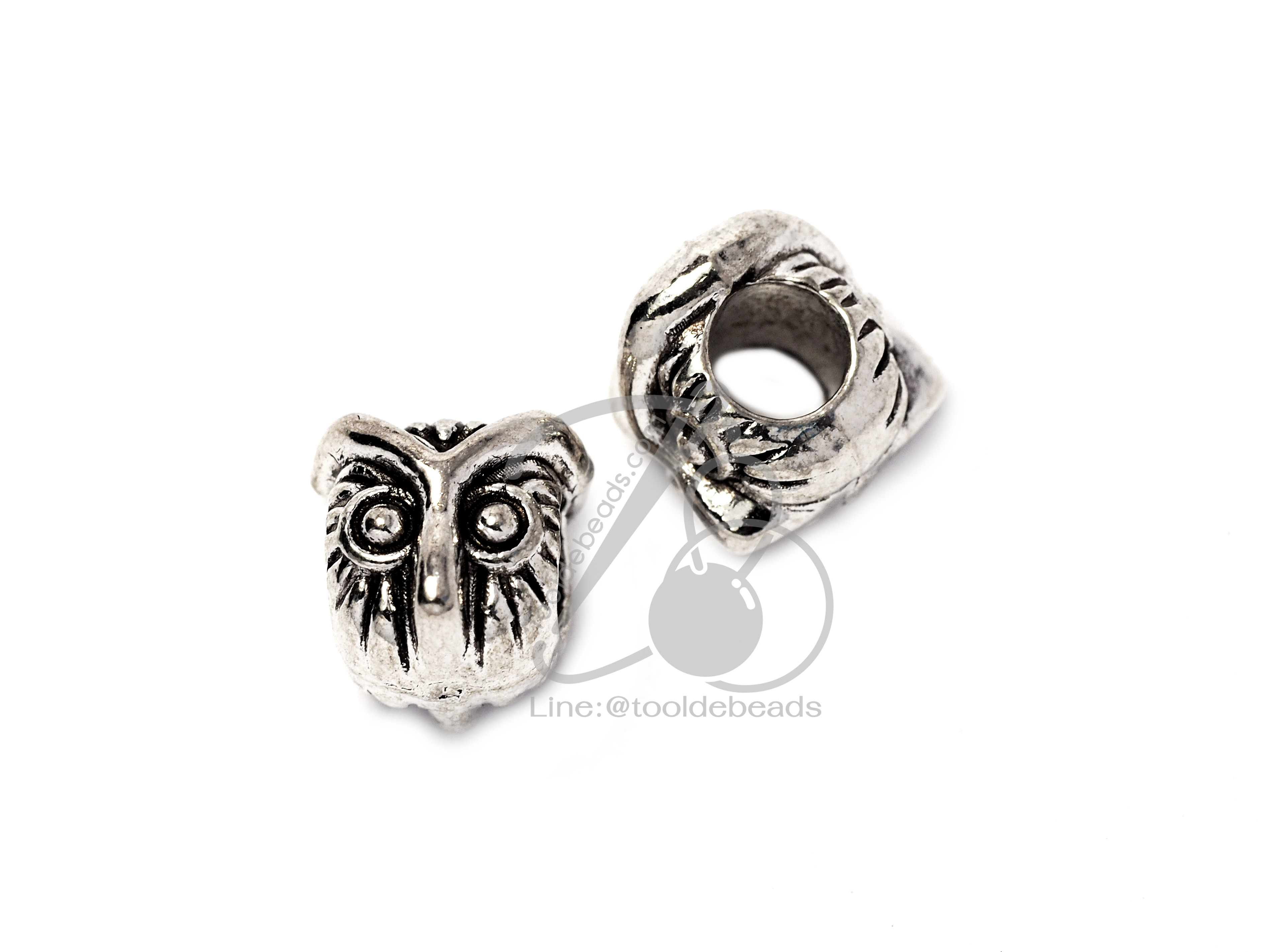 ลูกปัดโรเดียม 52 8*10มม. ลายนกฮูก (1 ชิ้น) SKU-03478