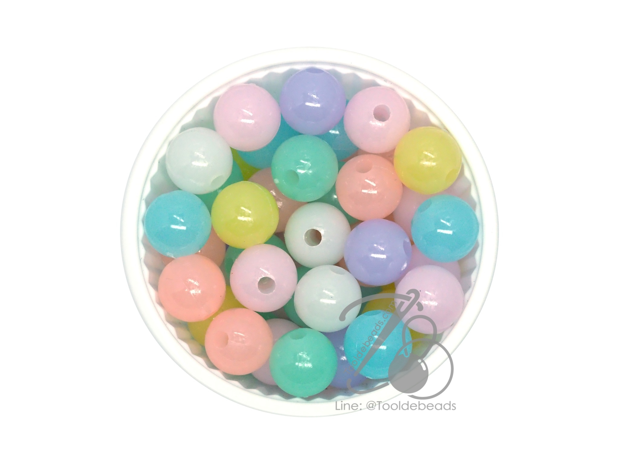 ลูกปัดกิโล ตราเสือ 10มม. สีหวานใหม่ (1 กิโลกรัม) SKU-11814