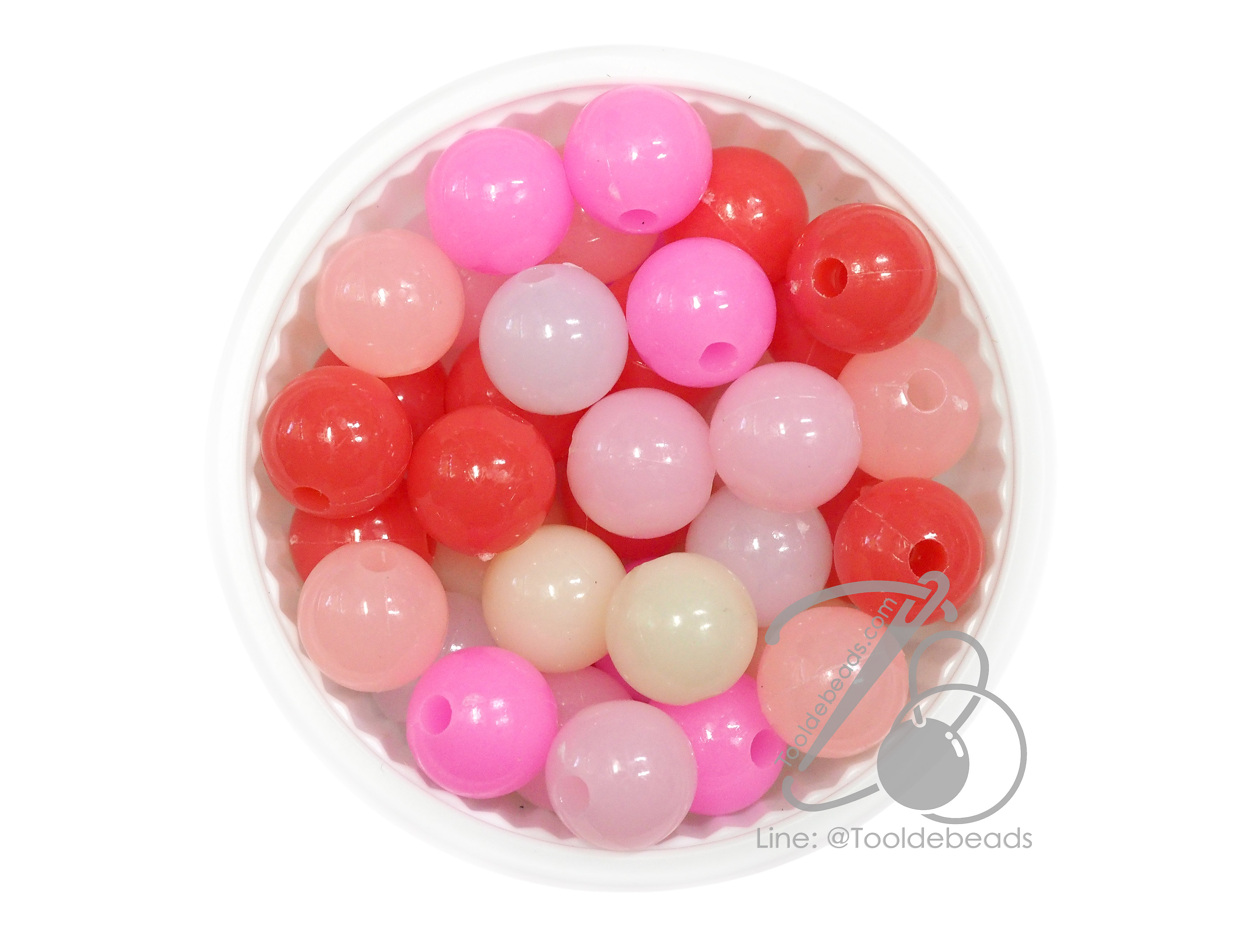 ลูกปัดกิโล ตราเสือ 10มม. สีผสม (15กรัม) SKU-14974