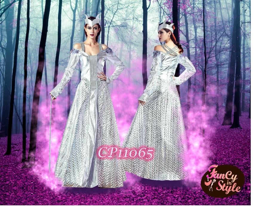 Fairy tale/Disney /Cartoon/Game costume/White Queen/Snow Queen