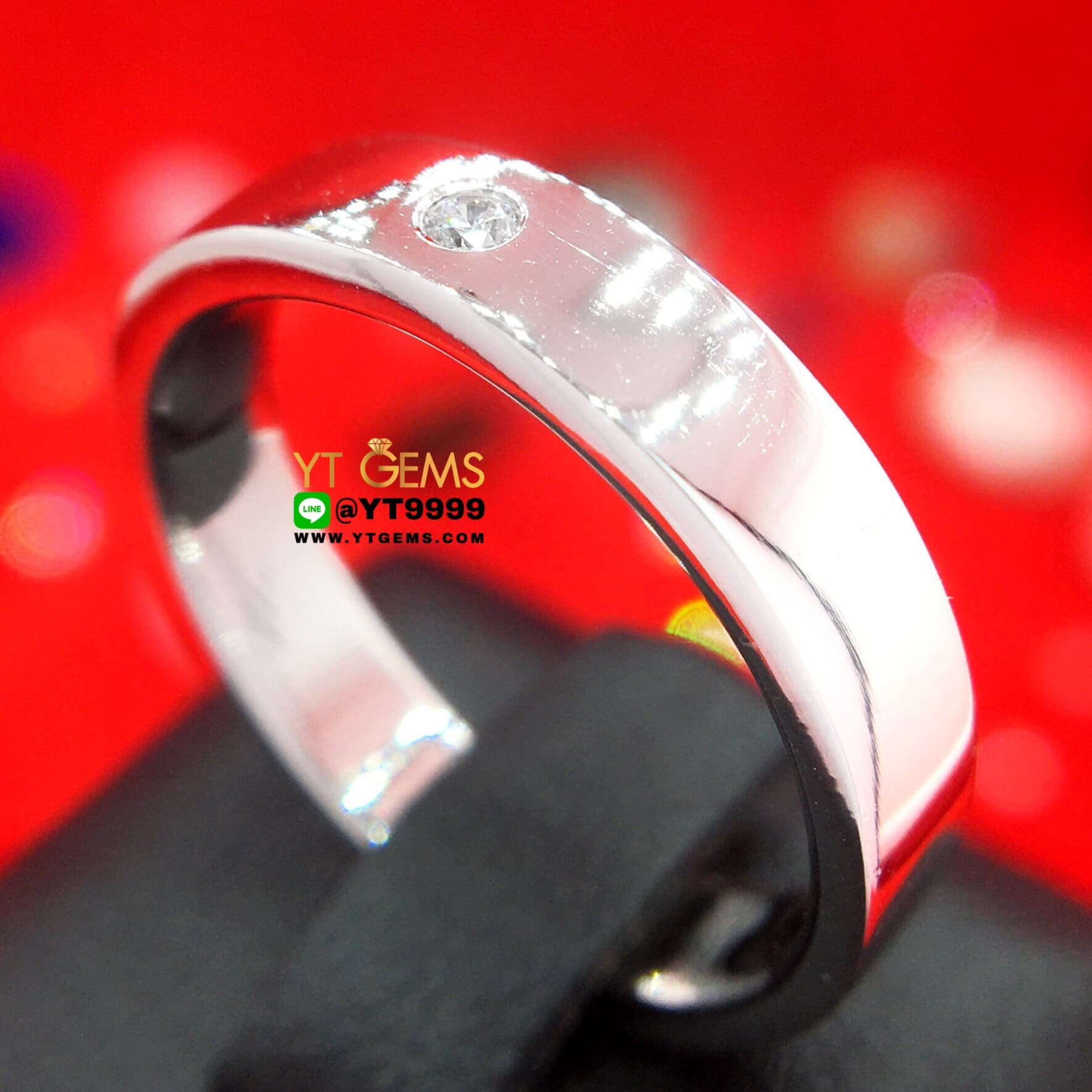 แหวนเพชร แหวนเงินแท้ ชุบทองคำขาว เพชร Swiss แหวนปลอกมีด YTG-10402 YTGEMS