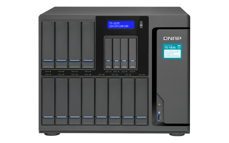 TS-1635 Cost-effective, high-capacity quad-core 16-bay business NAS with 2 integrated 10GbE SFP+ ports