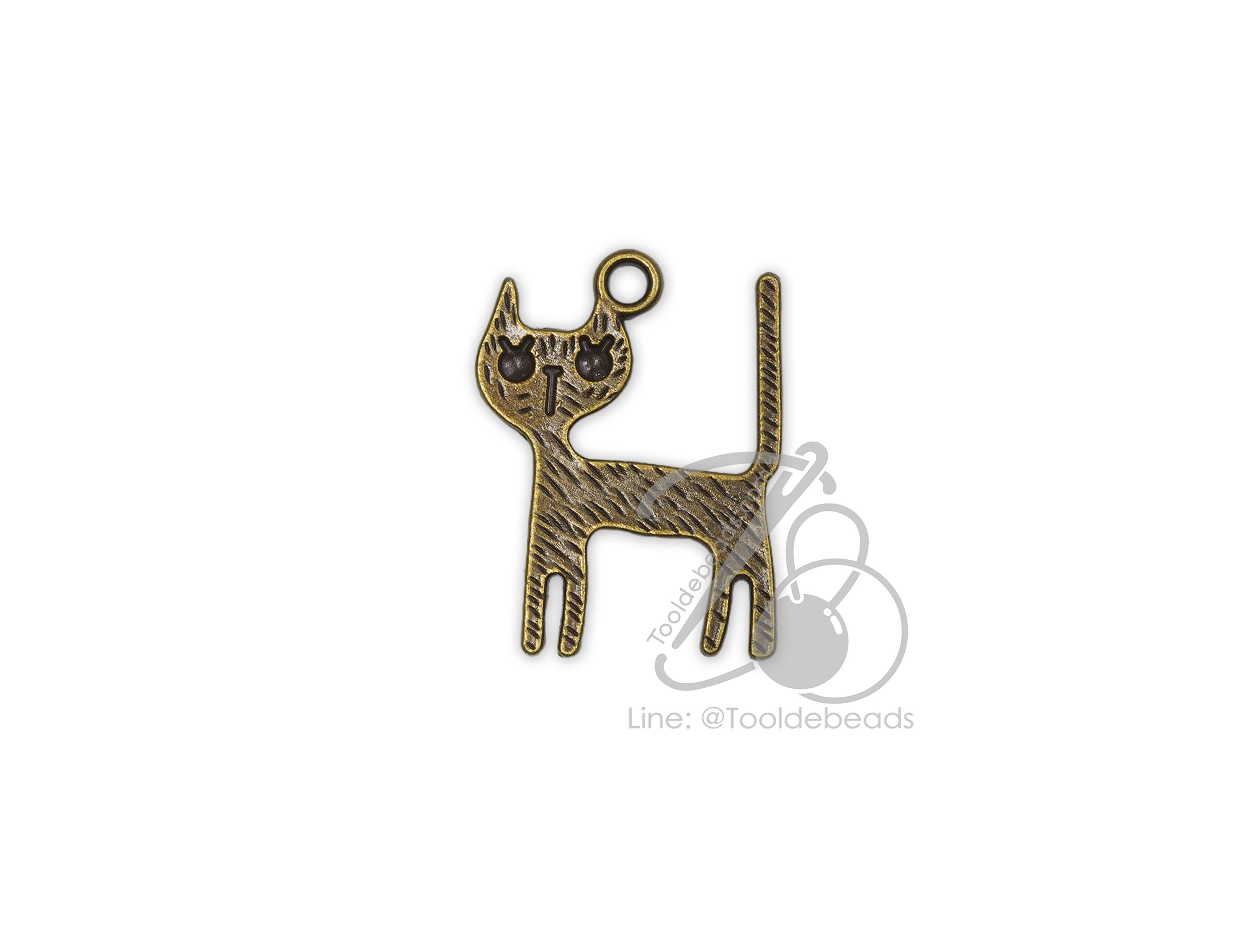จี้เหล็ก 571 25*34มม. ลายแมว สีสนิม (1 ชิ้น) SKU-16752