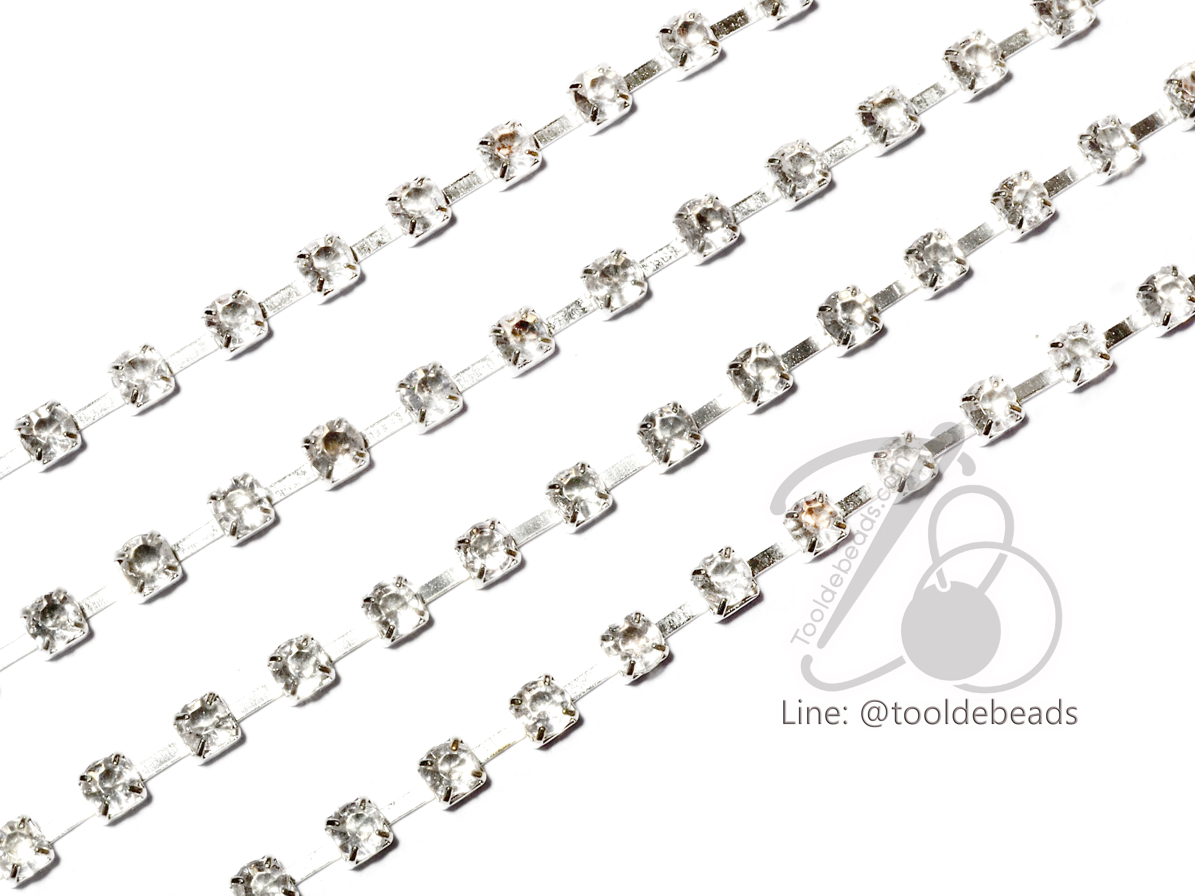 เพชรเส้น 3*3มม. สีเงิน (1 หลา) SKU-01826
