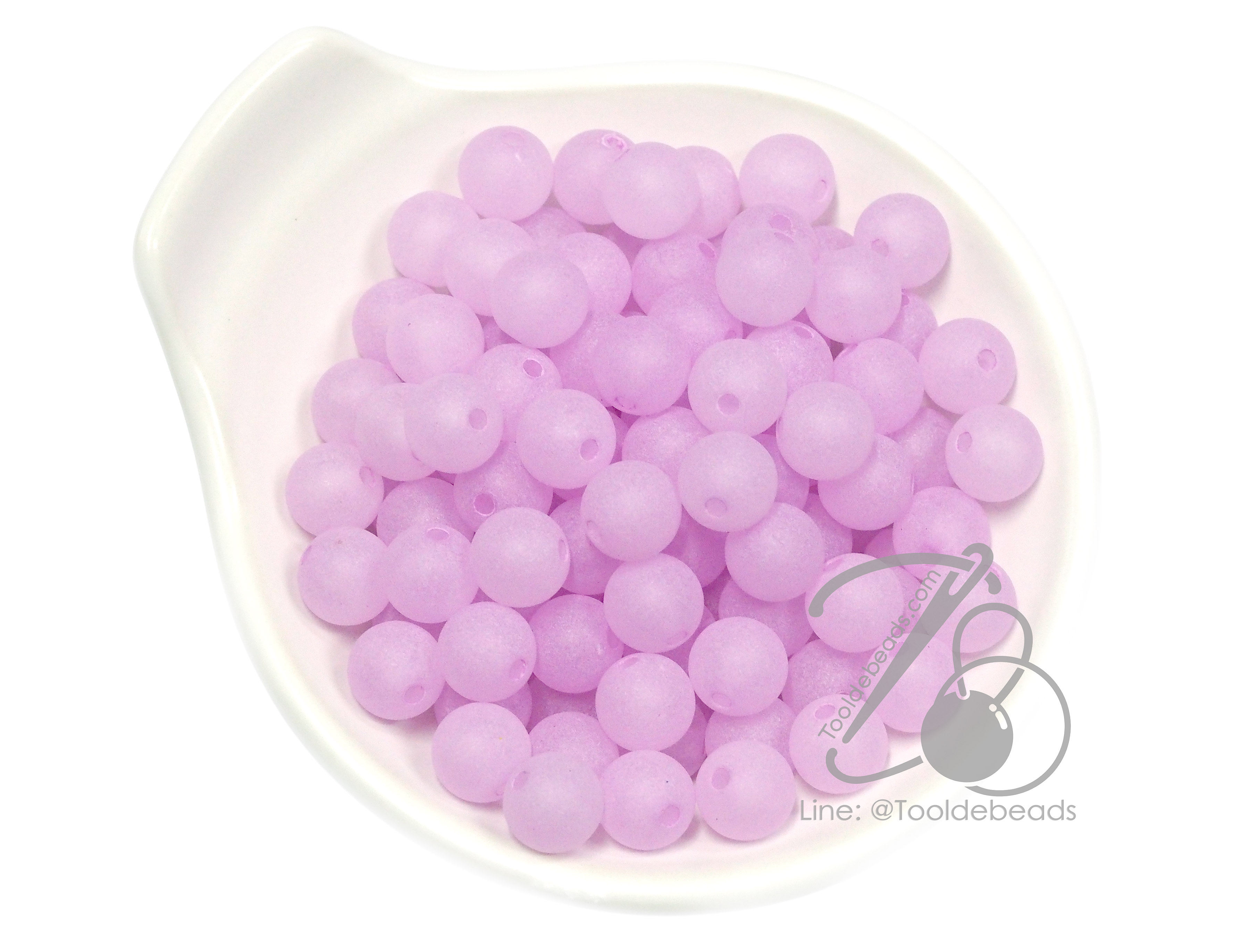 ลูกปัดเนื้อทราย 10มม. ทรงกลม สีม่วง (500 กรัม) SKU-15226