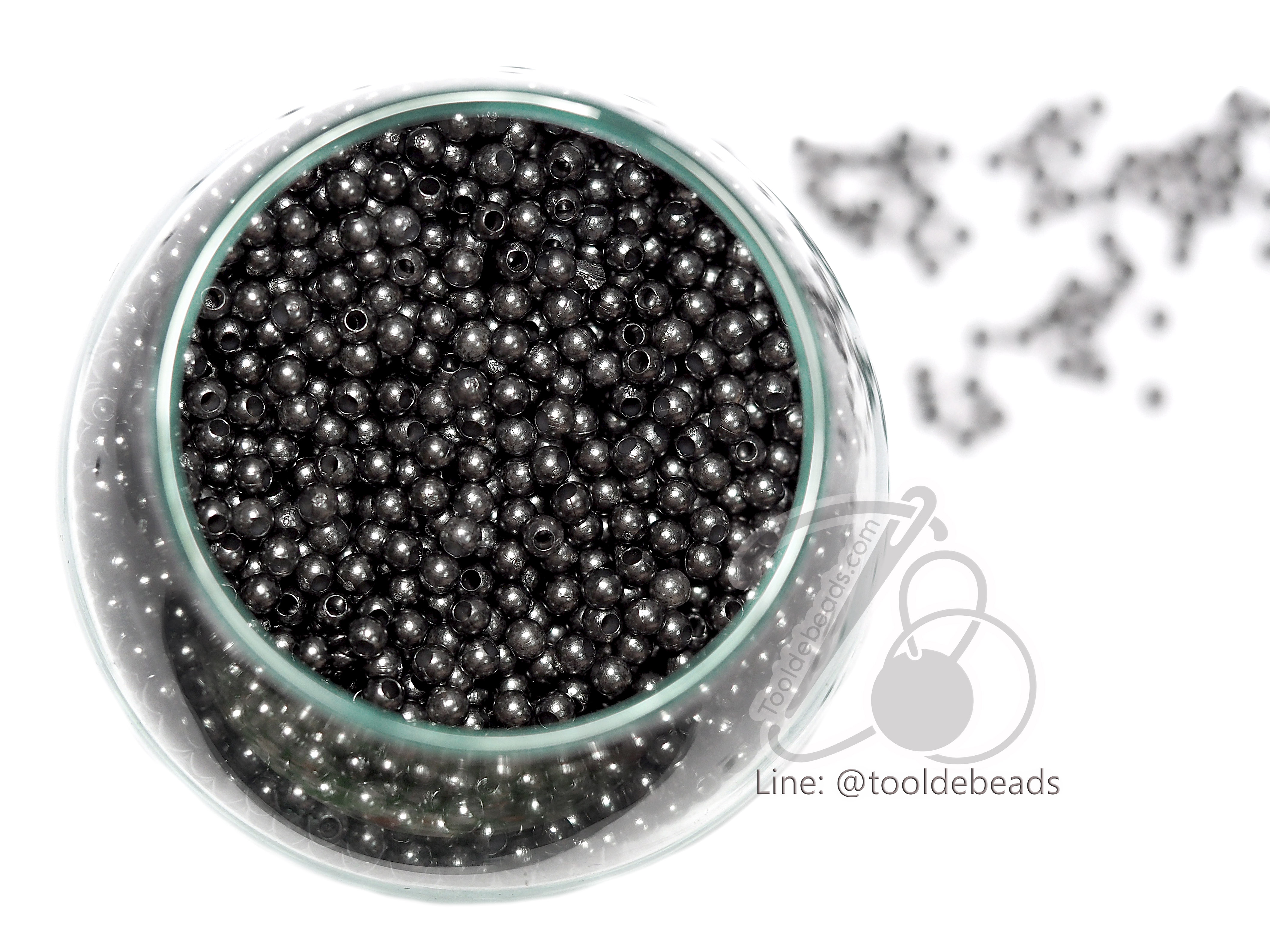 ลูกปัดมุกพลาสติก 3มม. (80 กรัม) SKU-07334