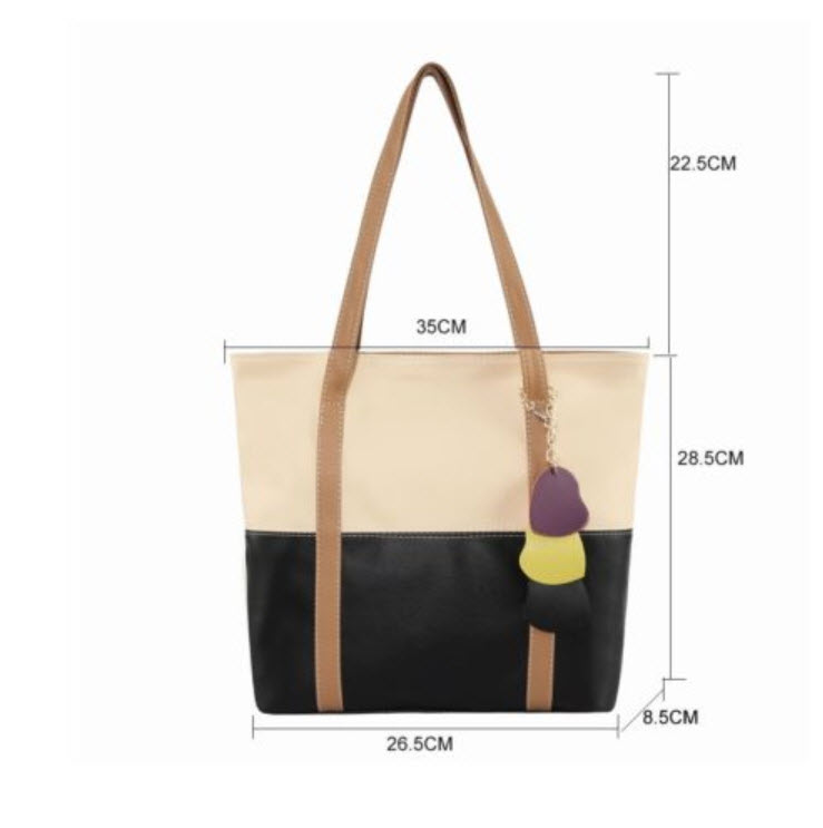 กระเป๋าสะพายหนัง สีเบจ-ส้ม