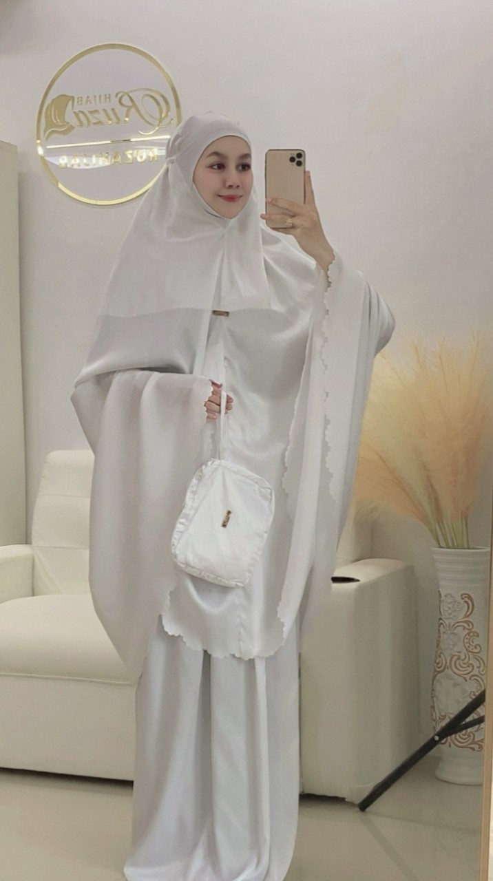 ชุดละหมาด ตะละกง ผ้าละหมาด TELEKUNG รุ่น RABIA เนื้อผ้าSilkผ้านิ่ม ทิ้งตัว( พร้อมกล่องแบรนด์)