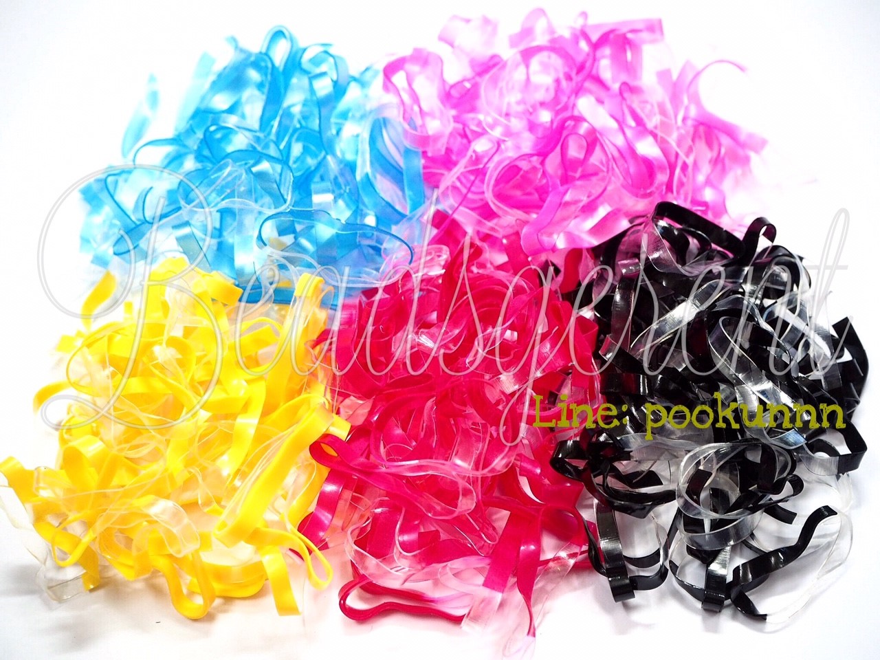 หนังยางรัดผม 3.5มม. สีผสม 03 เส้นใหญ่ (1 กิโลกรัม) SKU-05343