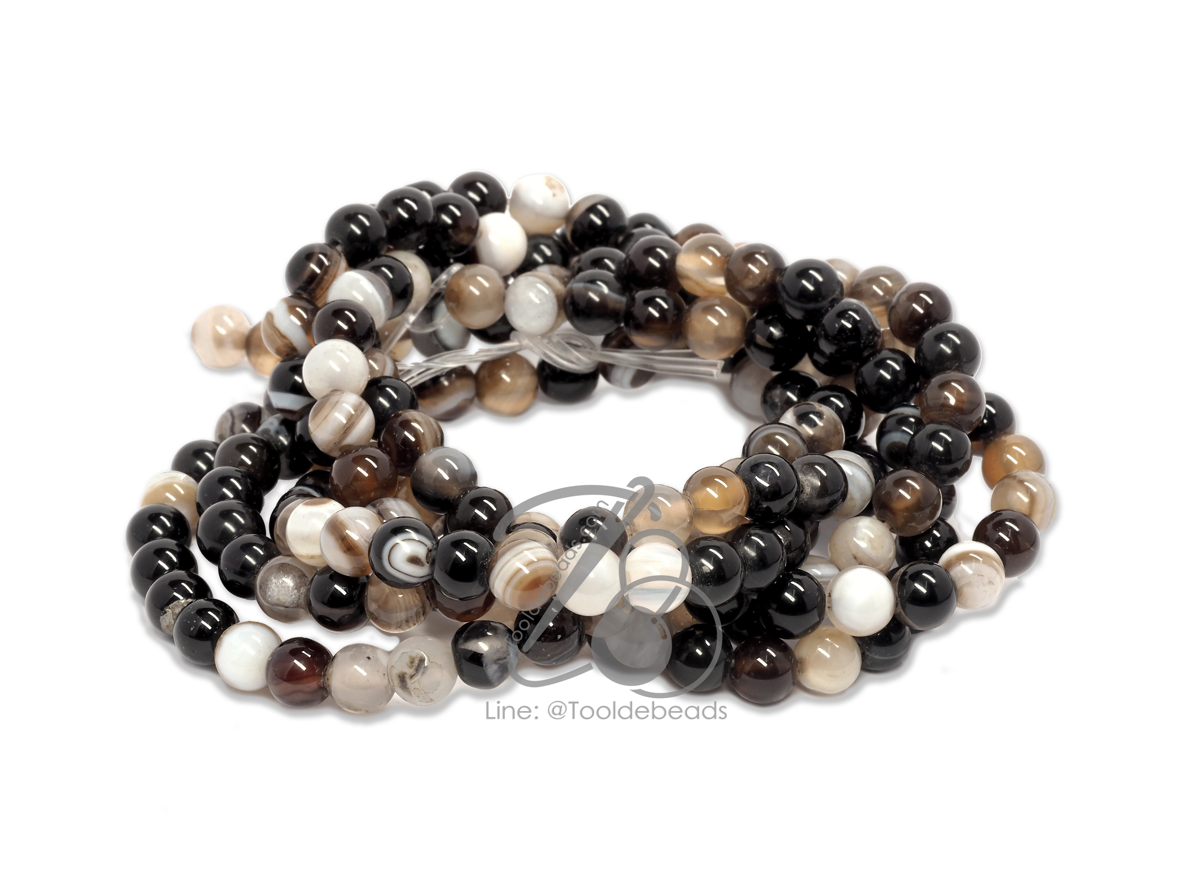 หิน Agate 6มม. (60 เม็ด) SKU-00957