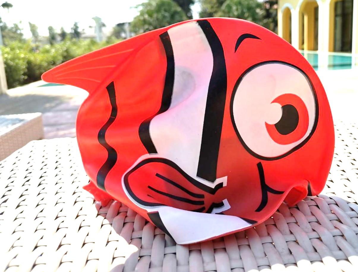 หมวกว่ายน้ำเด็กแฟนซี พร้อมส่งสดใสแบบซิลิโคนหยืดหยุ่นหลากสี