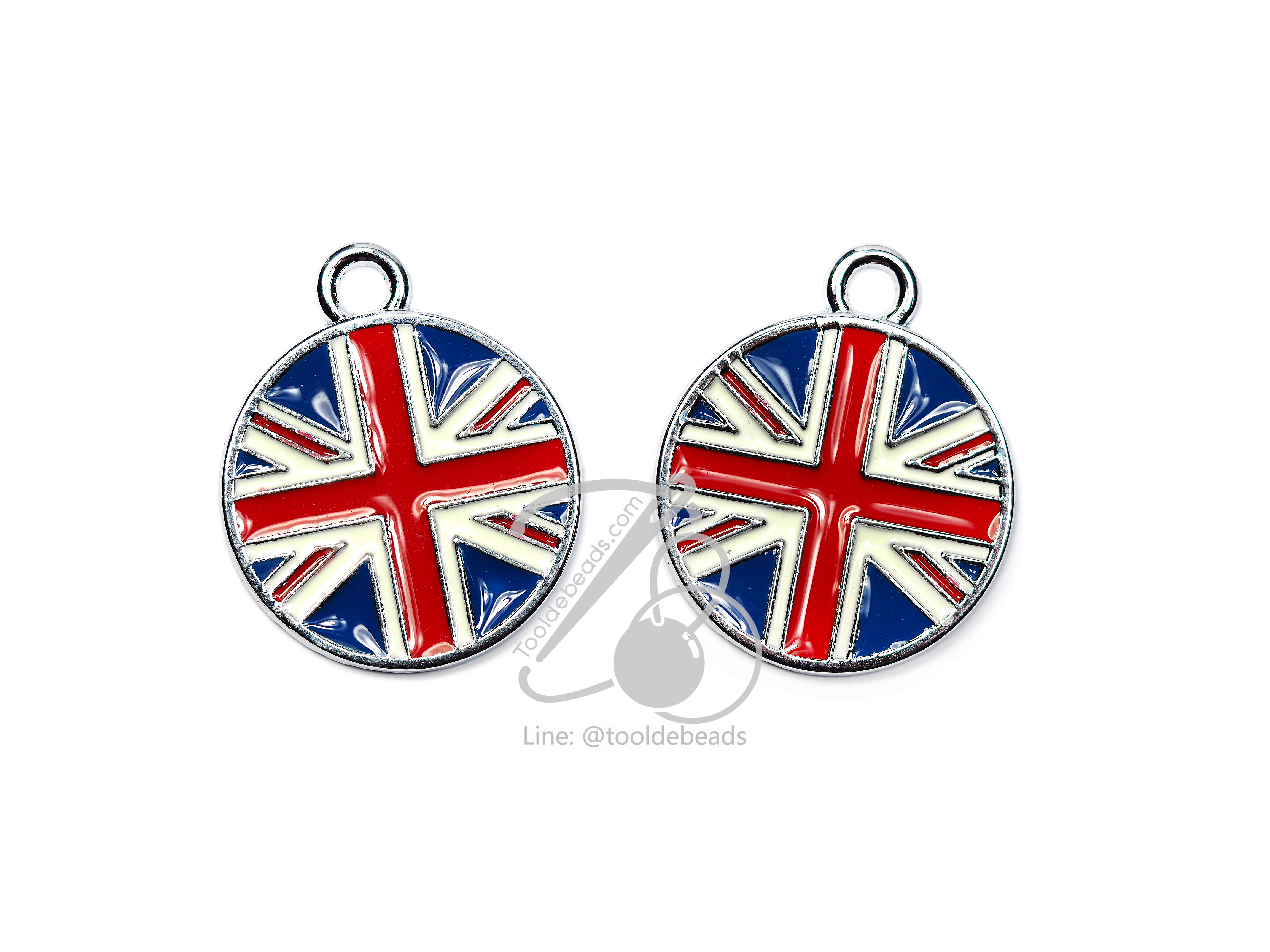 จี้เหล็ก 134 ลายธงชาติกลม (1 ชิ้น) SKU-00477
