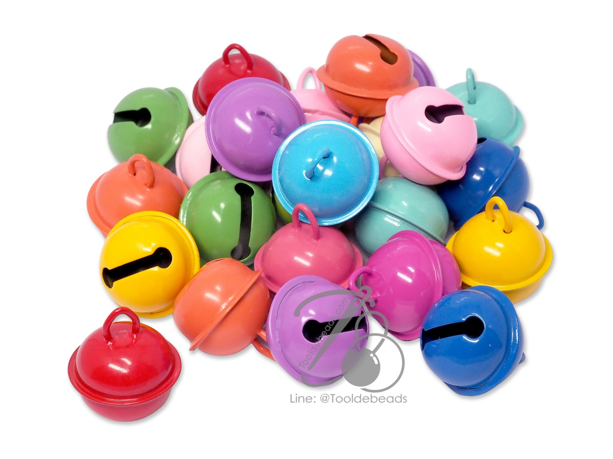 กระพรวน 22*18มม. คละสีหวาน (50 ชิ้น) SKU-12621