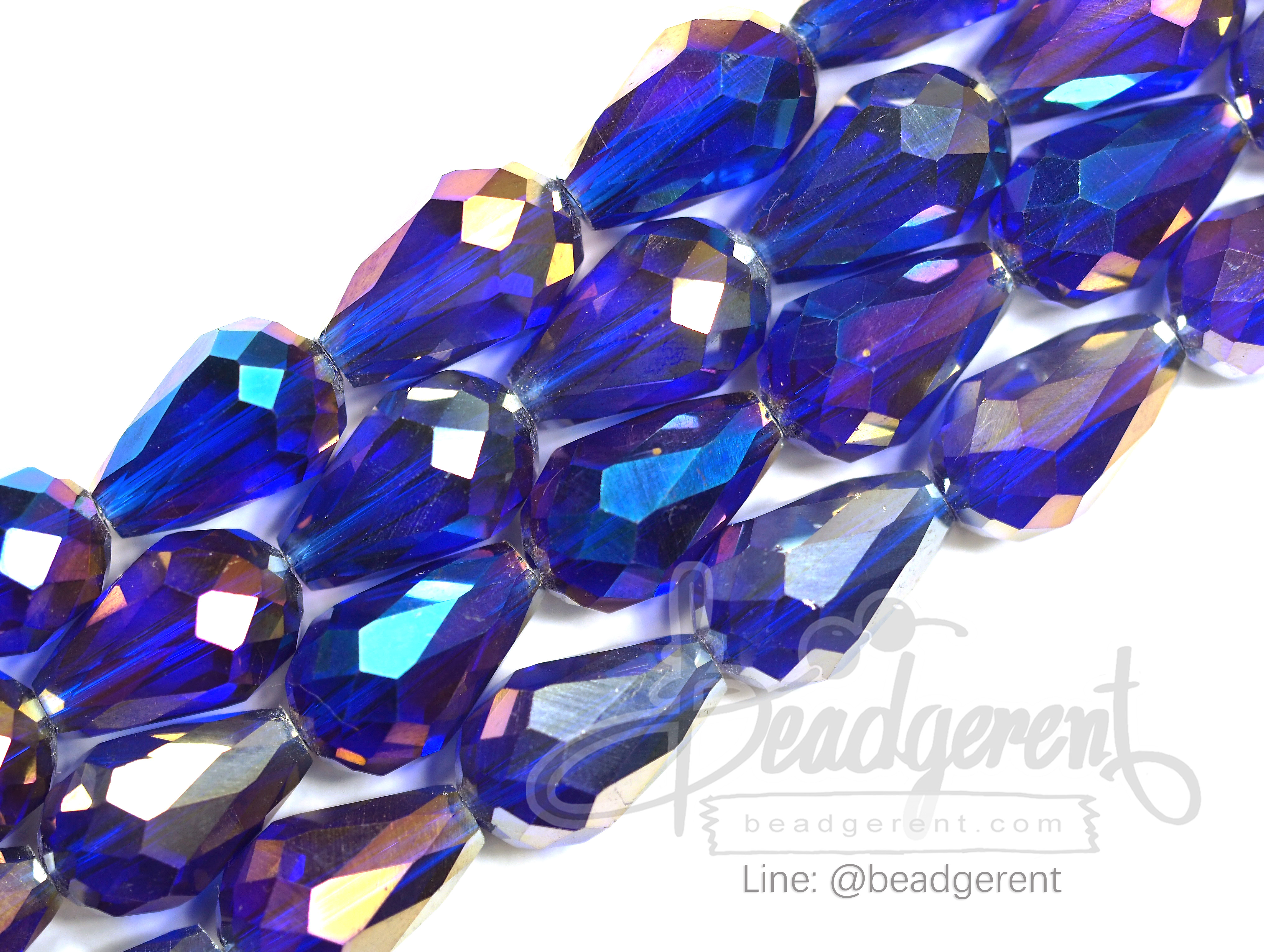 คริสตัลโมดาห์ 10*16มม. สีน้ำเงิน (40 เม็ด) SKU-02718