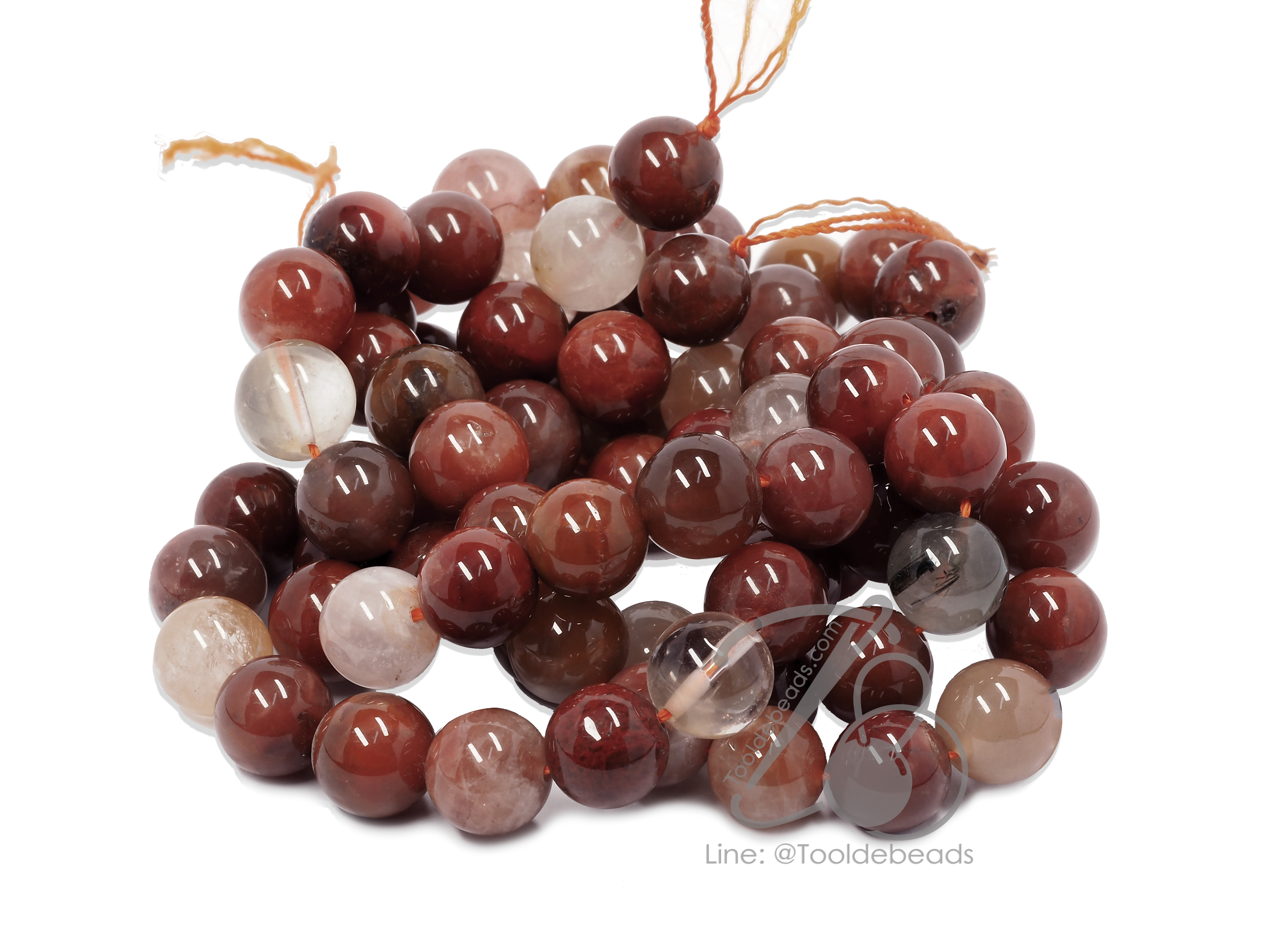 หิน ไหม5สี 11มม. (32 เม็ด) SKU-01465