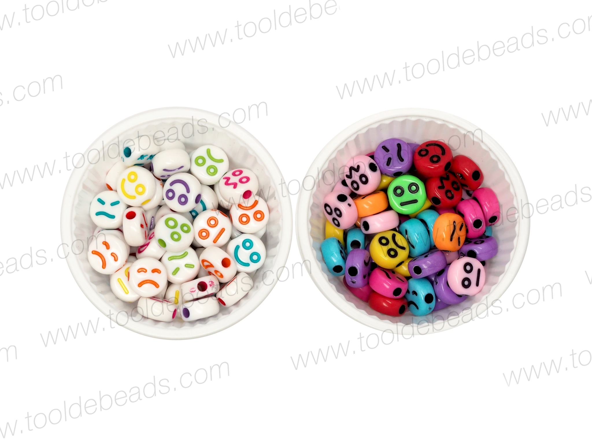 ลูกปัดอะคริลิค 10มม. ลายหน้าอารมณ์ (15 กรัม) SKU-10673