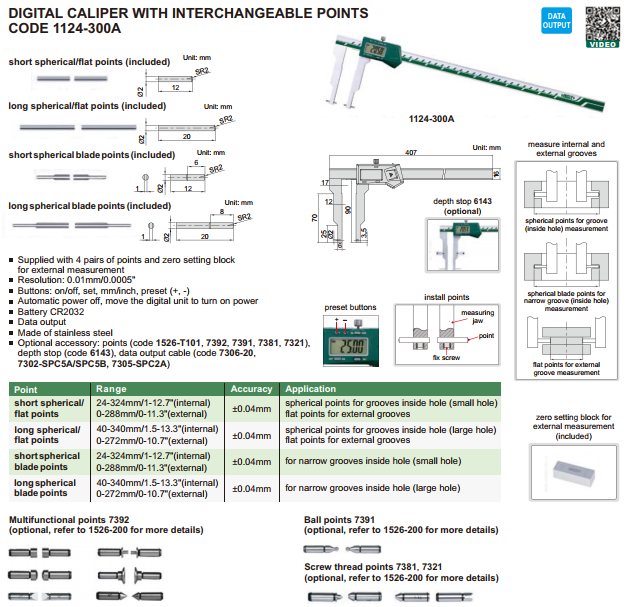 Digital Caliper With Interchangeable Point เวอร์เนียดิจิตอลเอนกประสงค์