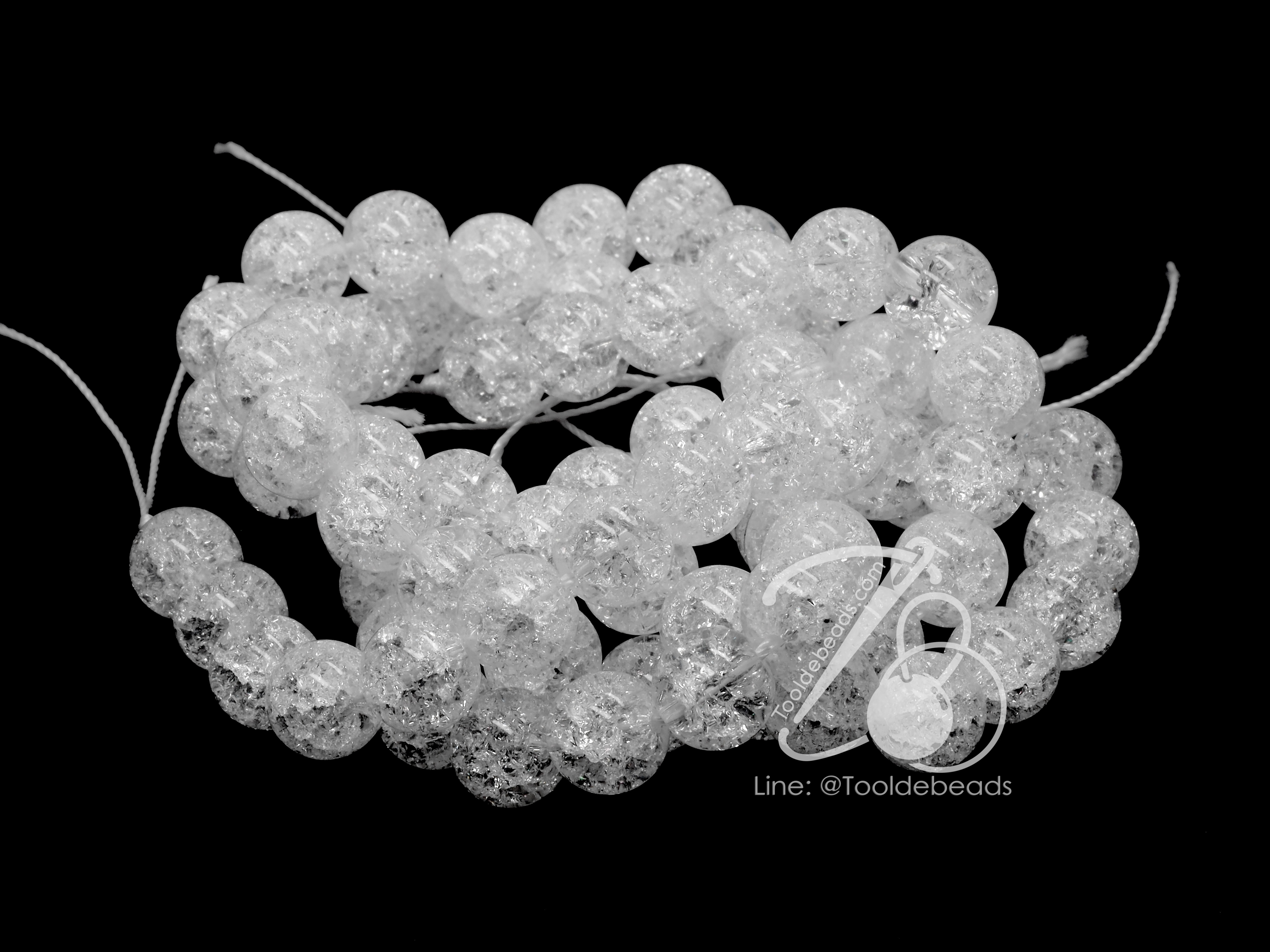 หิน Ice Quartz 10มม. (40 เม็ด) SKU-01053