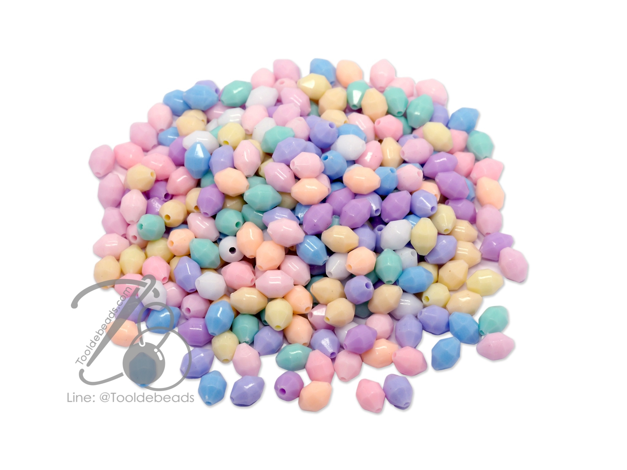 ลูกปัดพาสเทล 9มม. แปดเหลี่ยม (10 กรัม) SKU-01492
