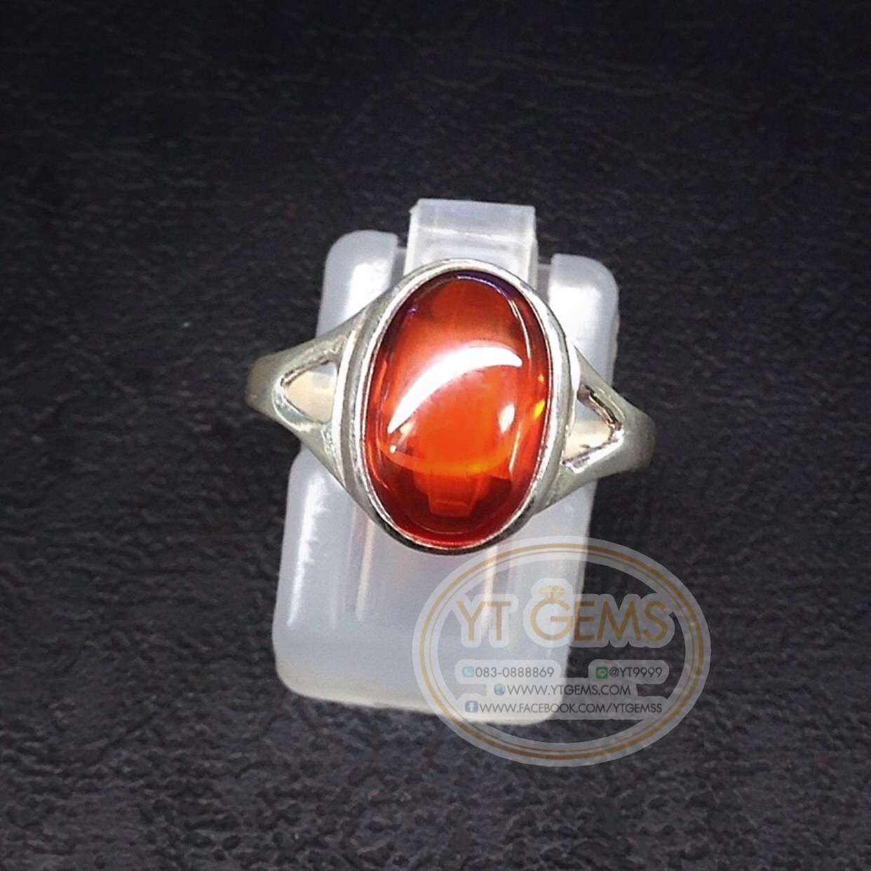 แหวนเงินแท้92.5% พลอยโกเมน(cz) YTG-5652 YTGEMS