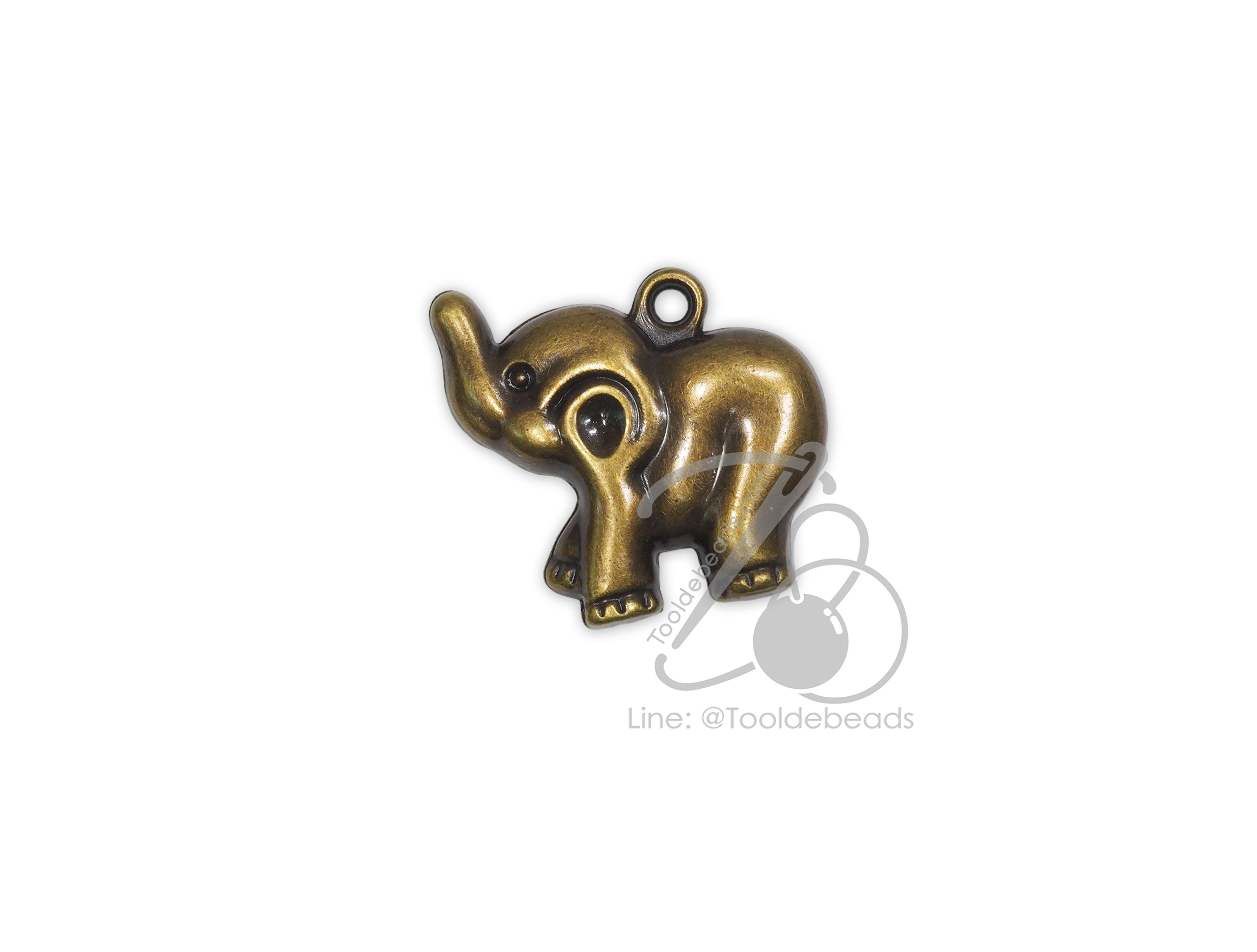 จี้เหล็ก 574 30มม. ลายช้าง สีสนิม (1 ชิ้น) SKU-16755