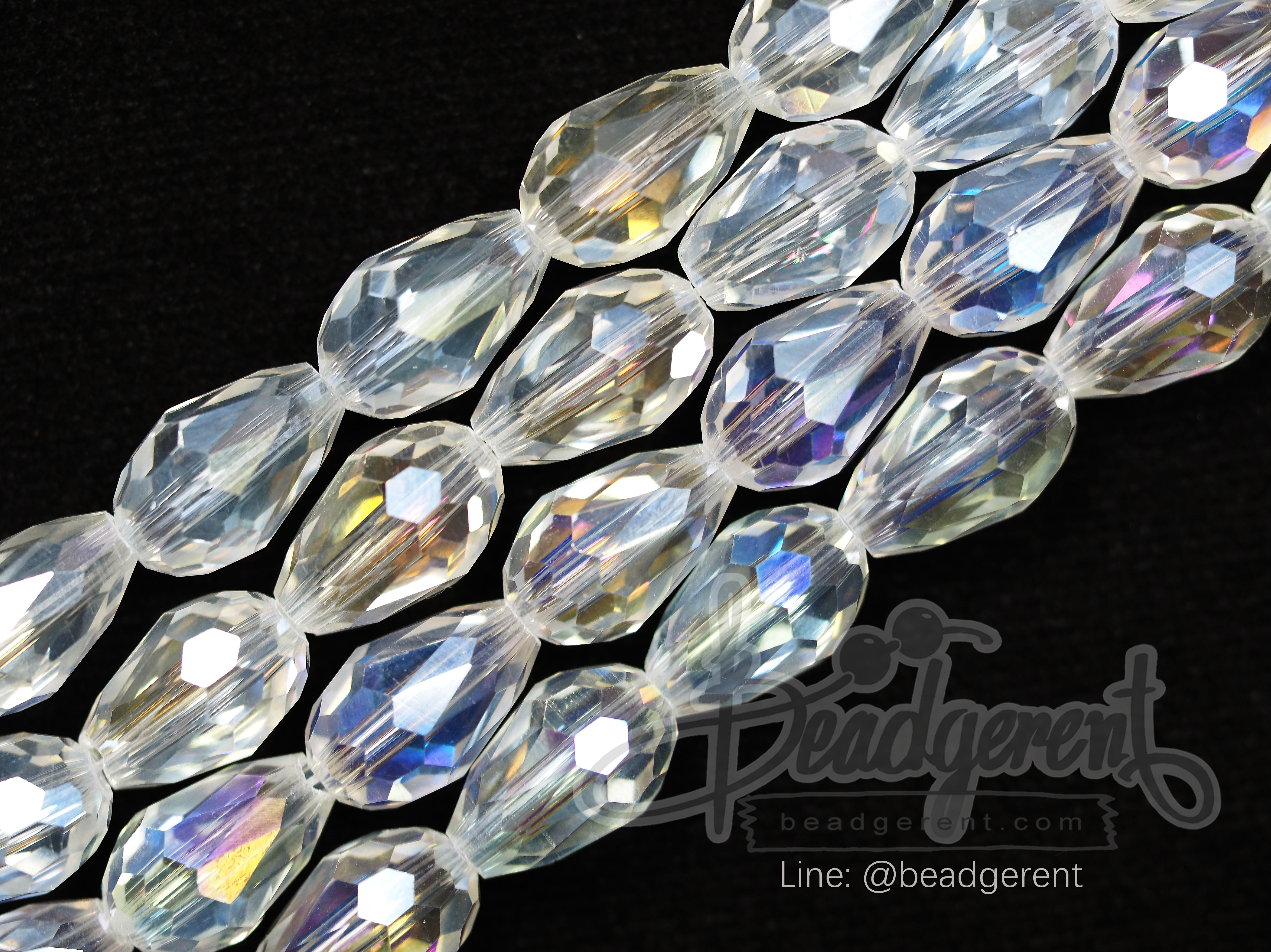 คริสตัลโมดาห์ 8*12มม. สีขาว (60 เม็ด) SKU-02709