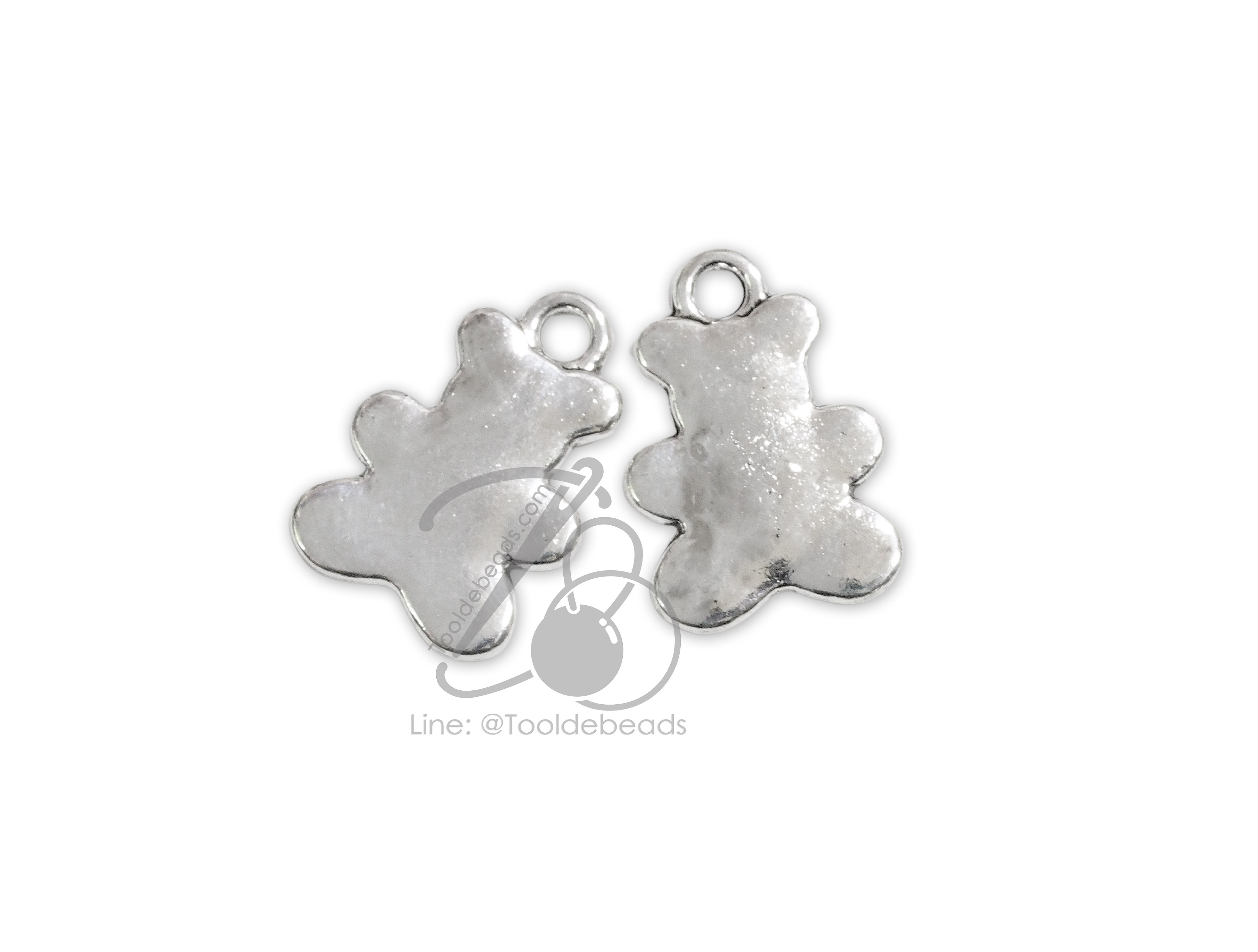 ลูกปัดโรเดียม 201 17มม. ลายจี้หมี สีเงิน (10 กรัม) SKU-16522