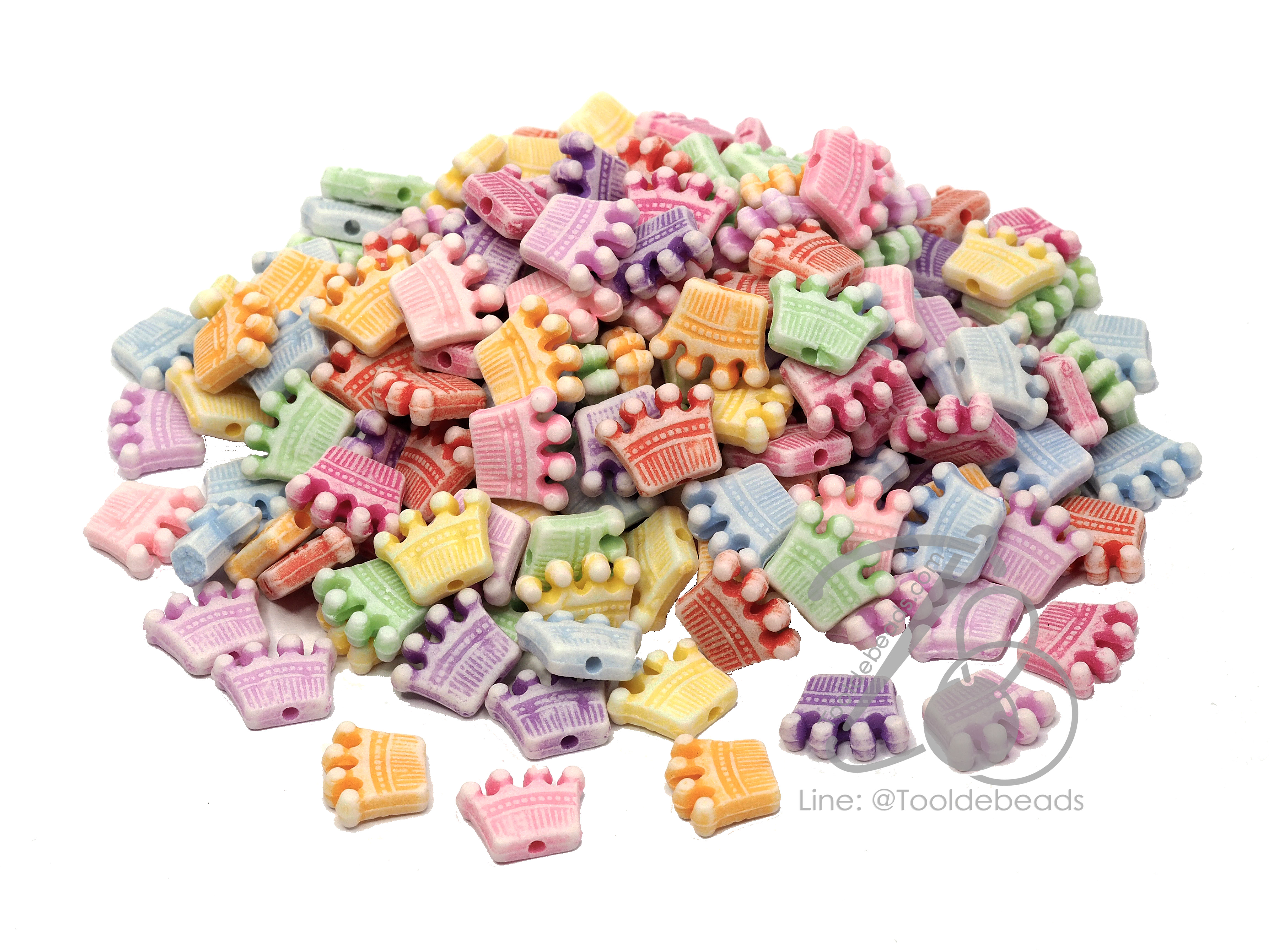 ลูกปัดแฟนซี 10มม. ลายมงกุฎ (15 กรัม) SKU-03194