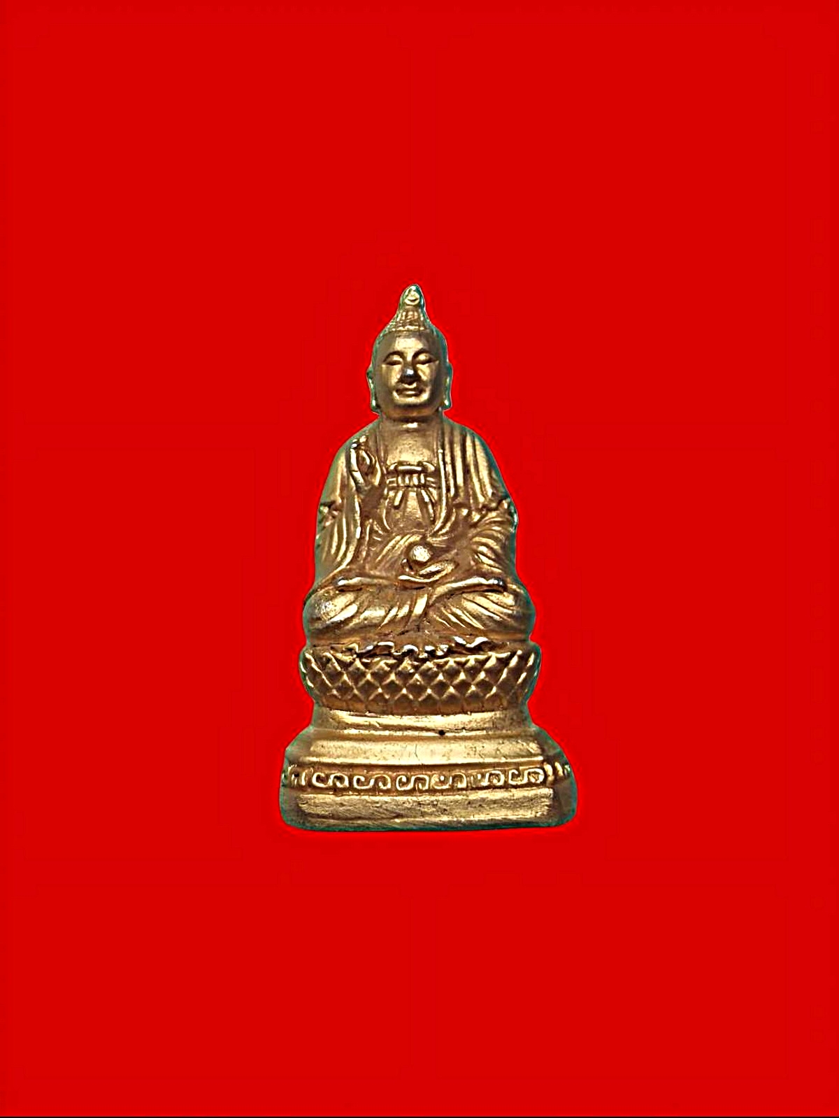 รูปหล่อลอยองค์พระศรีศากยมุนีพุทธเจ้าวัดมังกรกมลาวาสเล่งเน่ยยี่จ.กรุงเทพฉลองครบรอบ130ปีรุ่น1มีกริ่งพิมพ์ใหญ่เนื้อกะไหล่ทอง