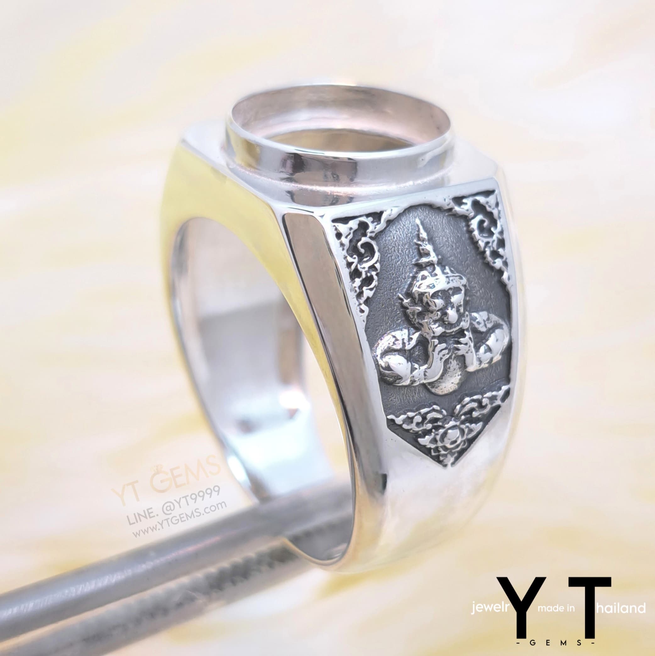 แหวน ราหู เงินแท้ ตัวเรือนเปล่า YTG-11990 YTGEMS whole