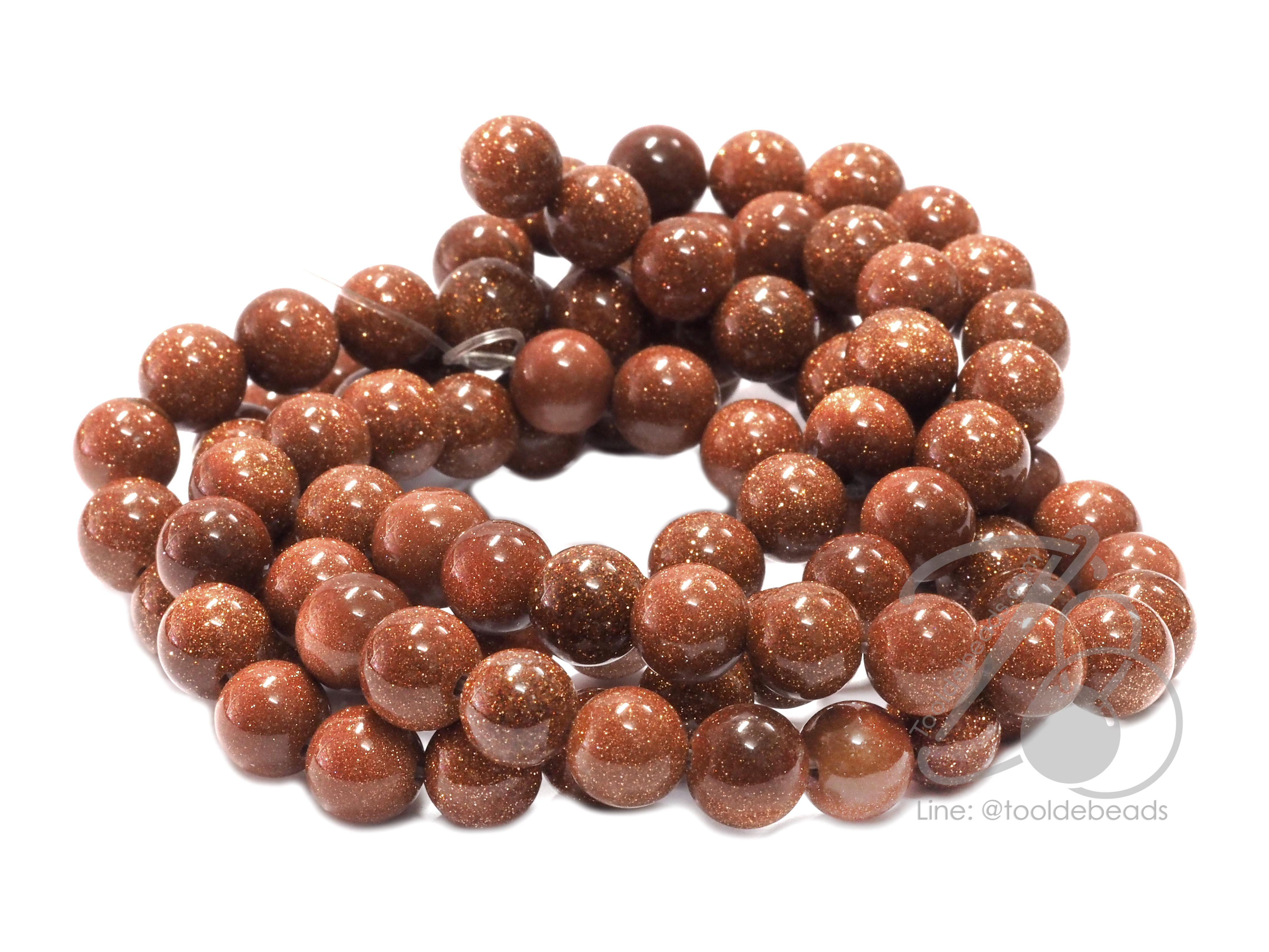 หิน ทรายทอง 8มม. (47 เม็ด) SKU-01357