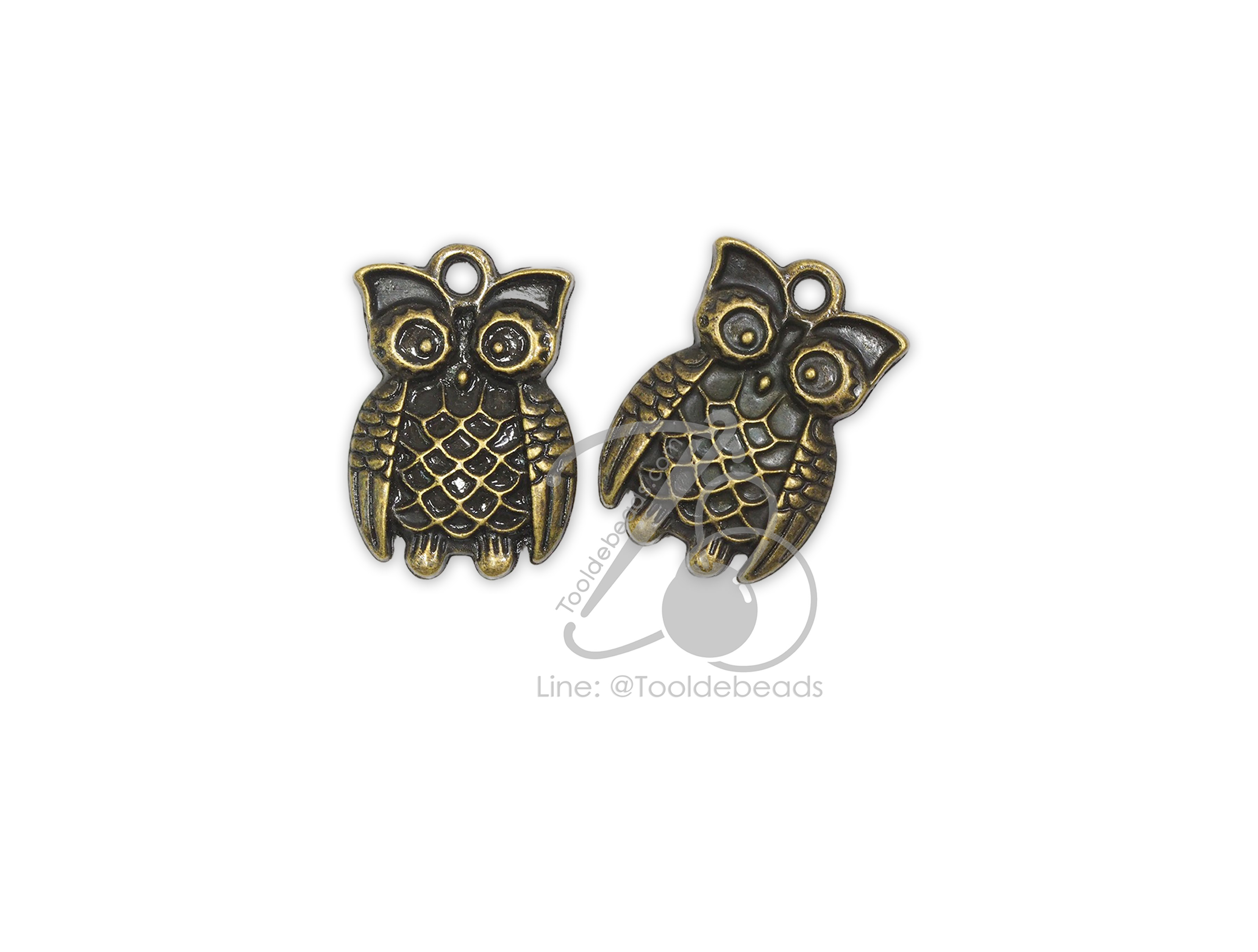 จี้เหล็ก 578 18*25มม. ลายนกฮูก สีสนิม (1 ชิ้น) SKU-16759