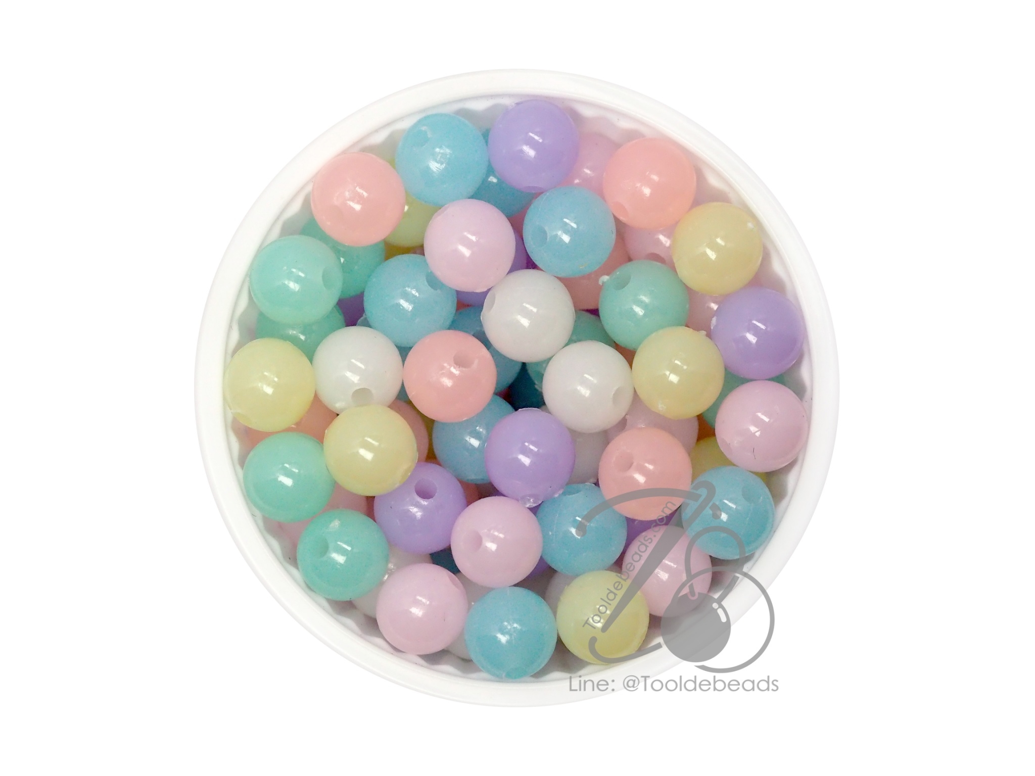 ลูกปัดกิโล ตราจระเข้ 8มม. สีหวานใหม่ (1 กิโลกรัม) SKU-11326