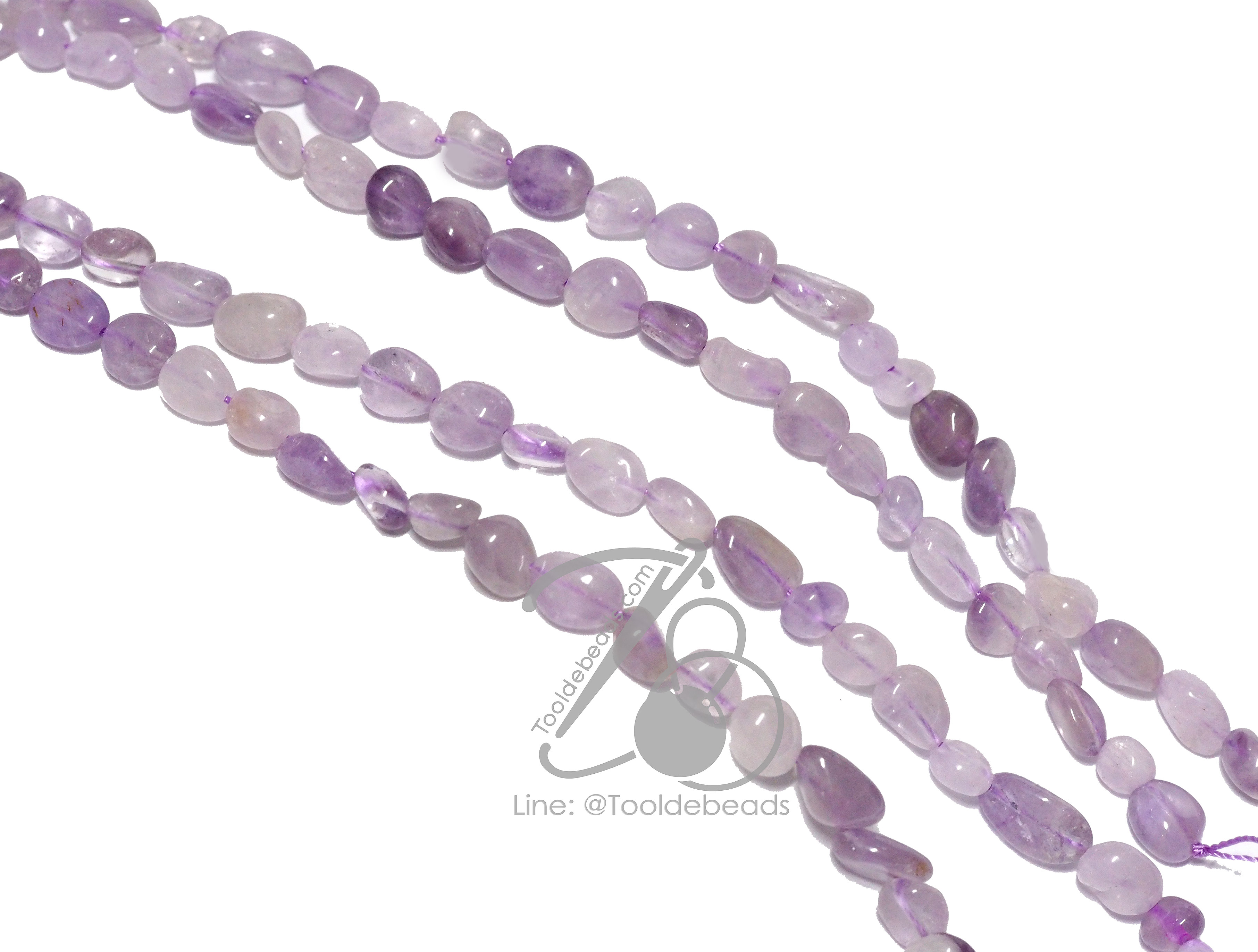 หิน lavender amethyst 8มม. หินไร้ทรง (47 เม็ด) SKU-14512