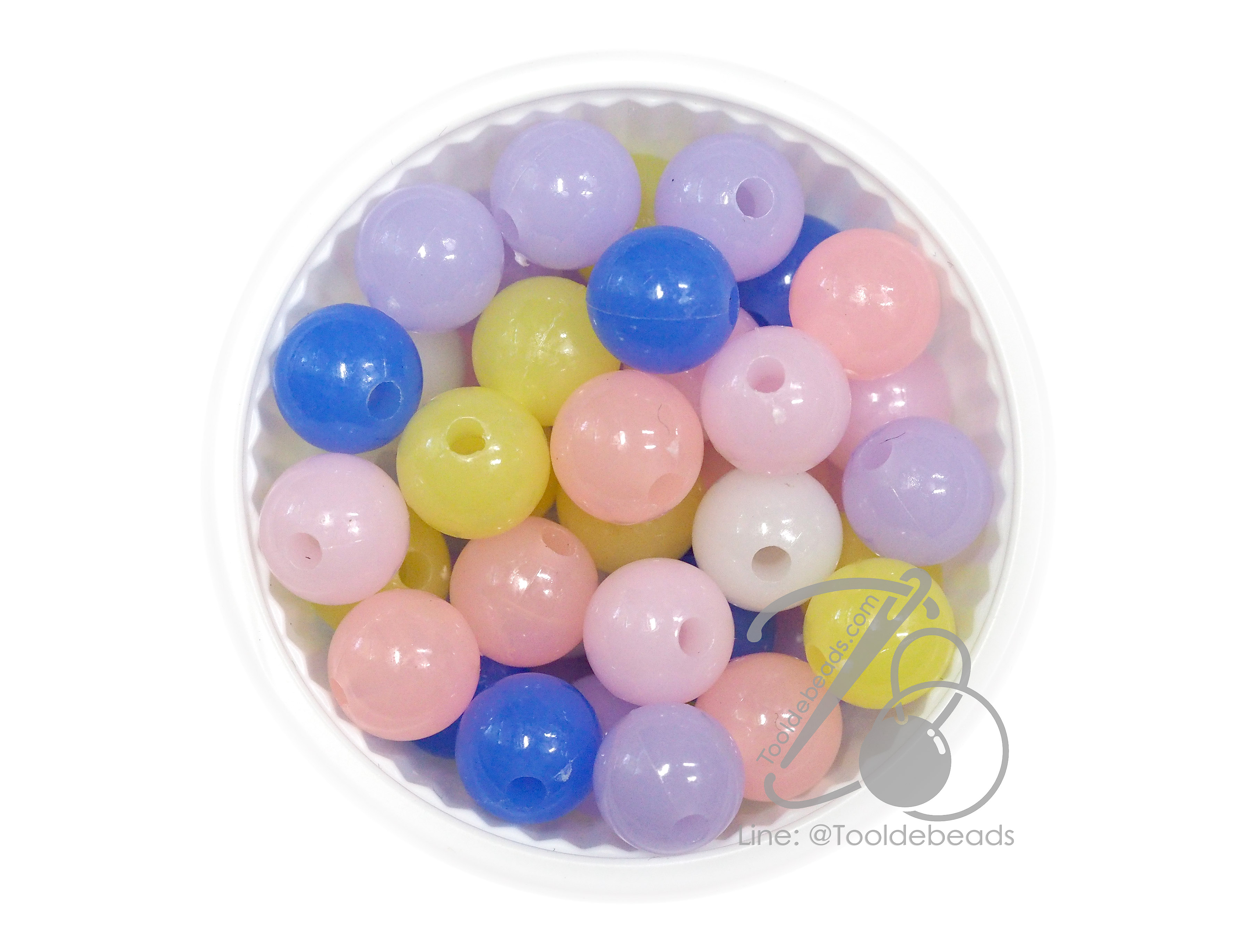 ลูกปัดกิโล ตราเสือ 10มม. สีผสม (15กรัม) SKU-14974