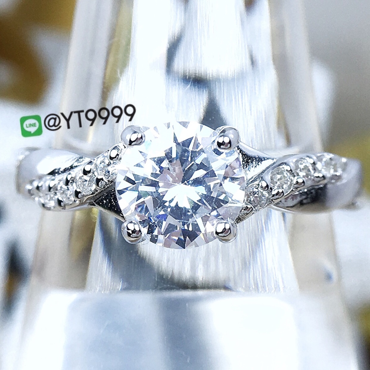 แหวนเพชร แหวนเงินแท้ ชุบทองคำขาว เพชร Swiss YTG-3079 YTGEMS