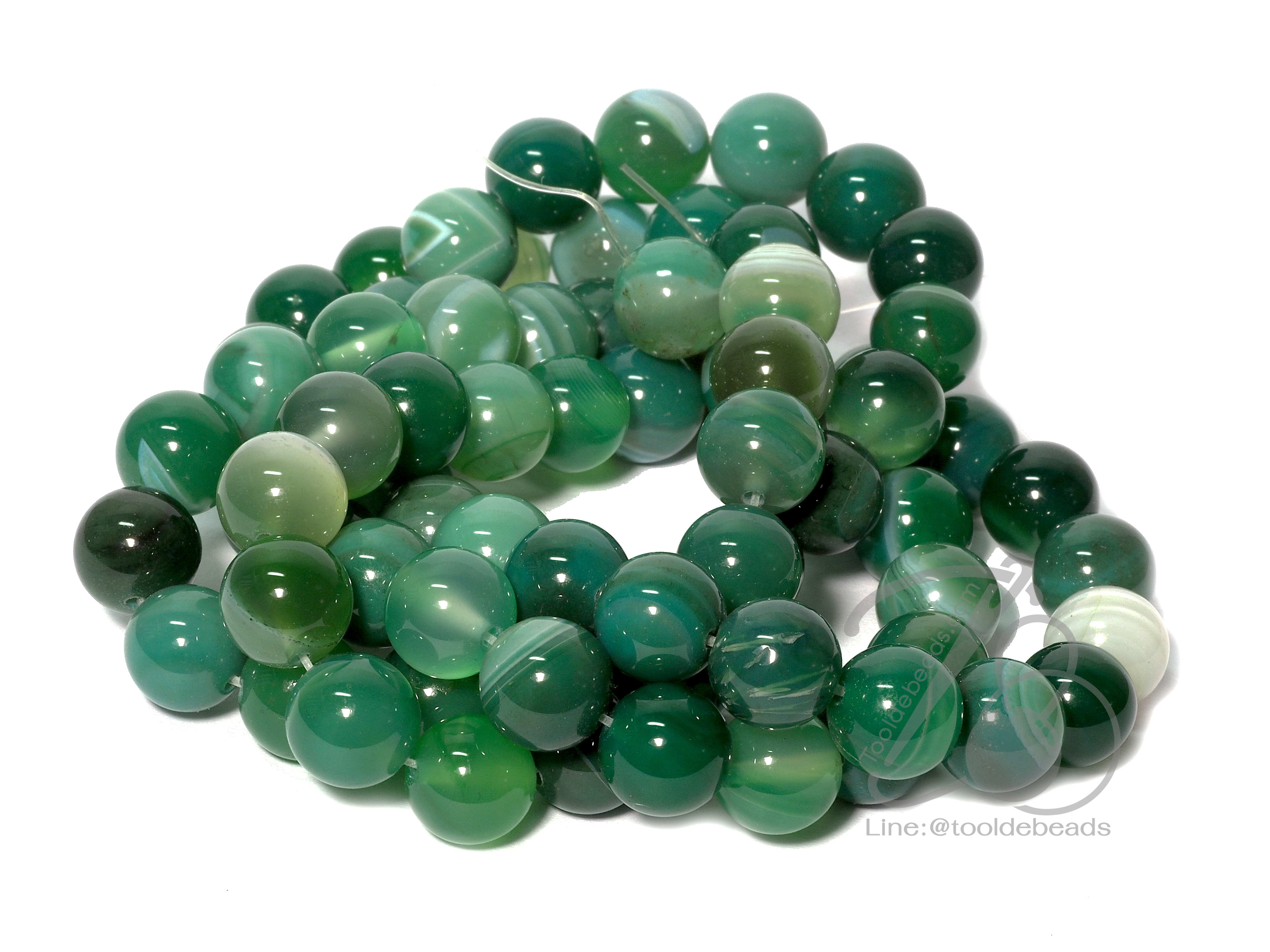หิน green agate 10มม. (39 เม็ด) SKU-01040