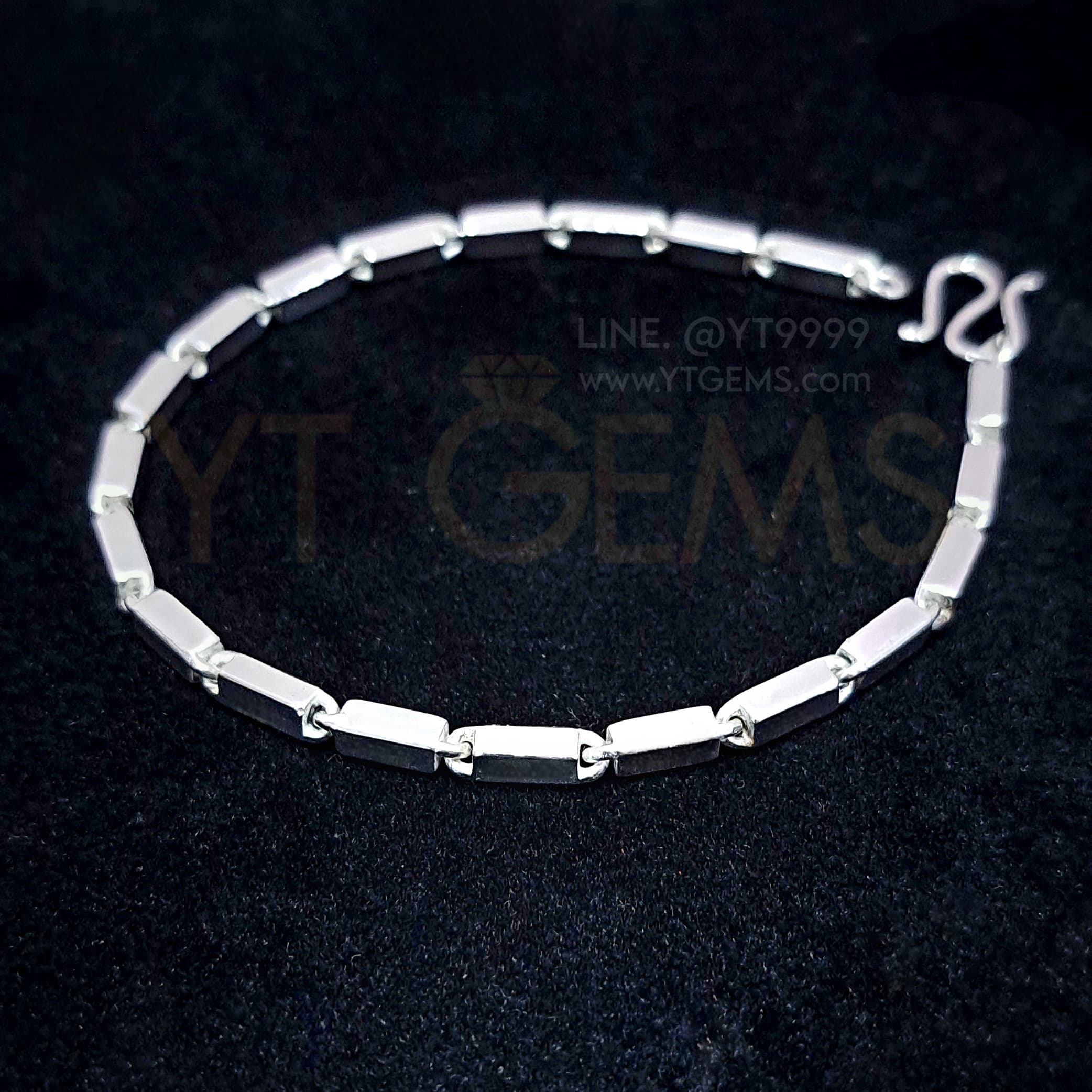 สร้อยข้อมือ เงินแท้ ลายปล้อง เหลี่ยม (ตัน) 3 มม. YTG-11922 YTGEMS whole