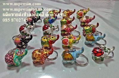 PR1272-พวงกุลแจช้างจิ๋วเพ้นท์สี