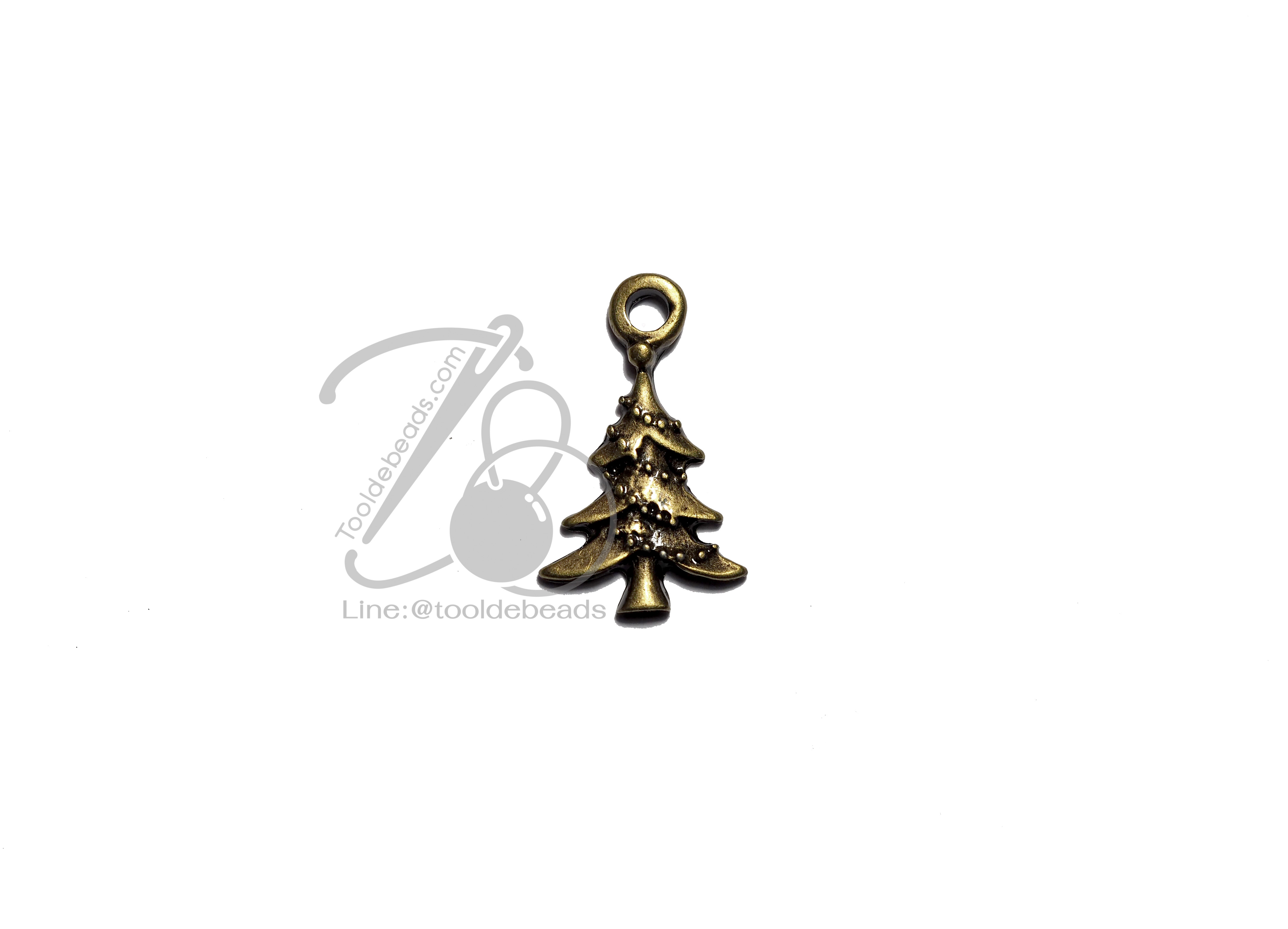 จี้เหล็ก 405 13*21มม. ลายต้นคริสต์มาส สีสนิม (1 ชิ้น) SKU-05972